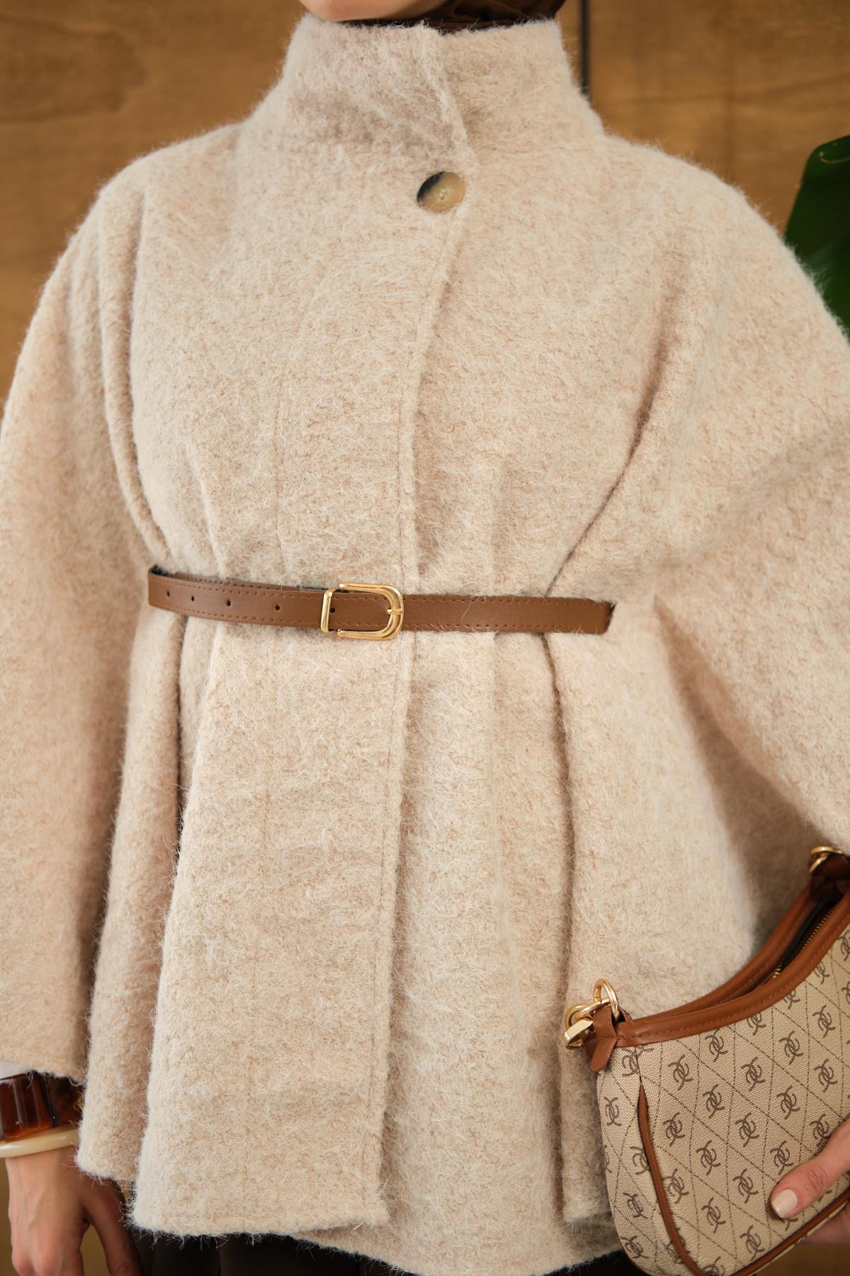 Kemer Detaylı Panço Krem