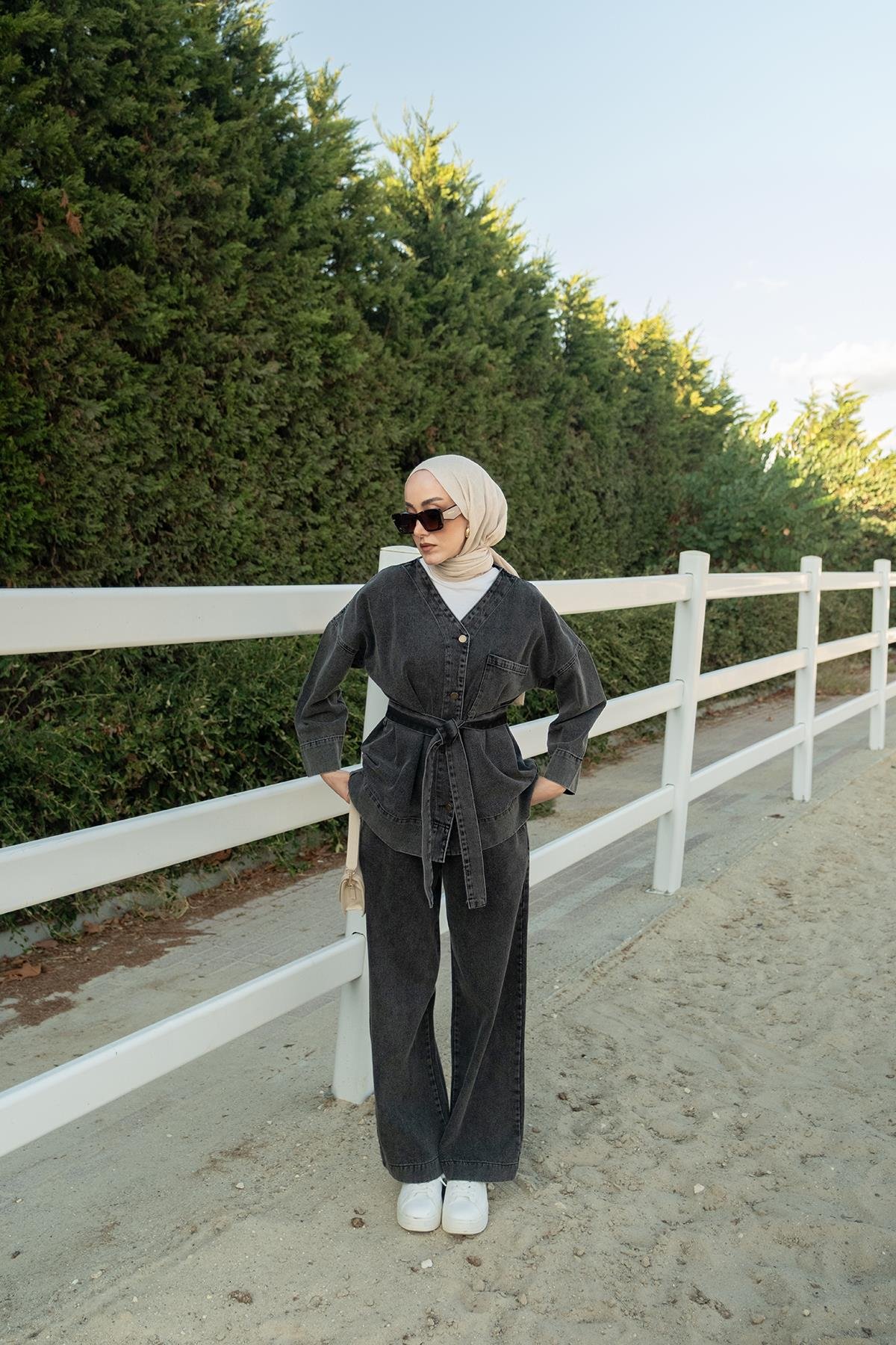 Kemerli Kot Takım Füme