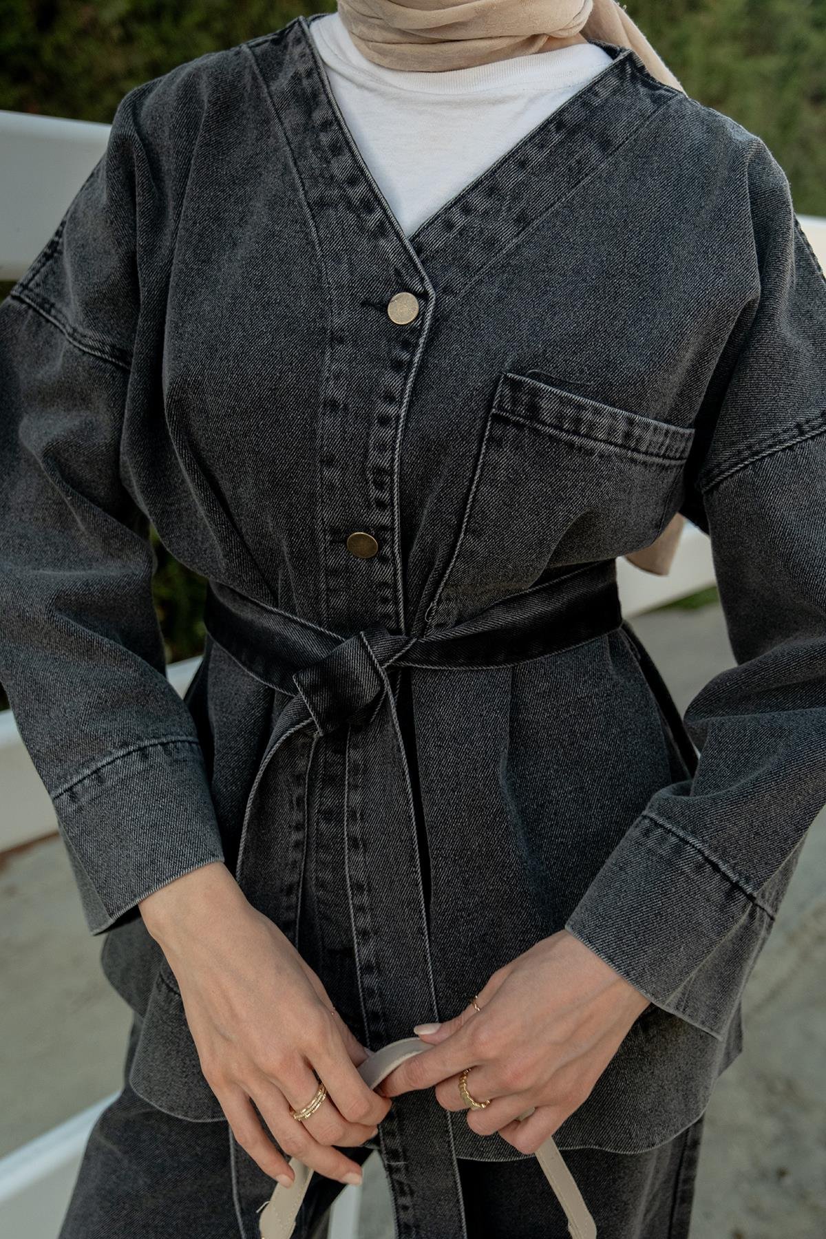 Kemerli Kot Takım Füme