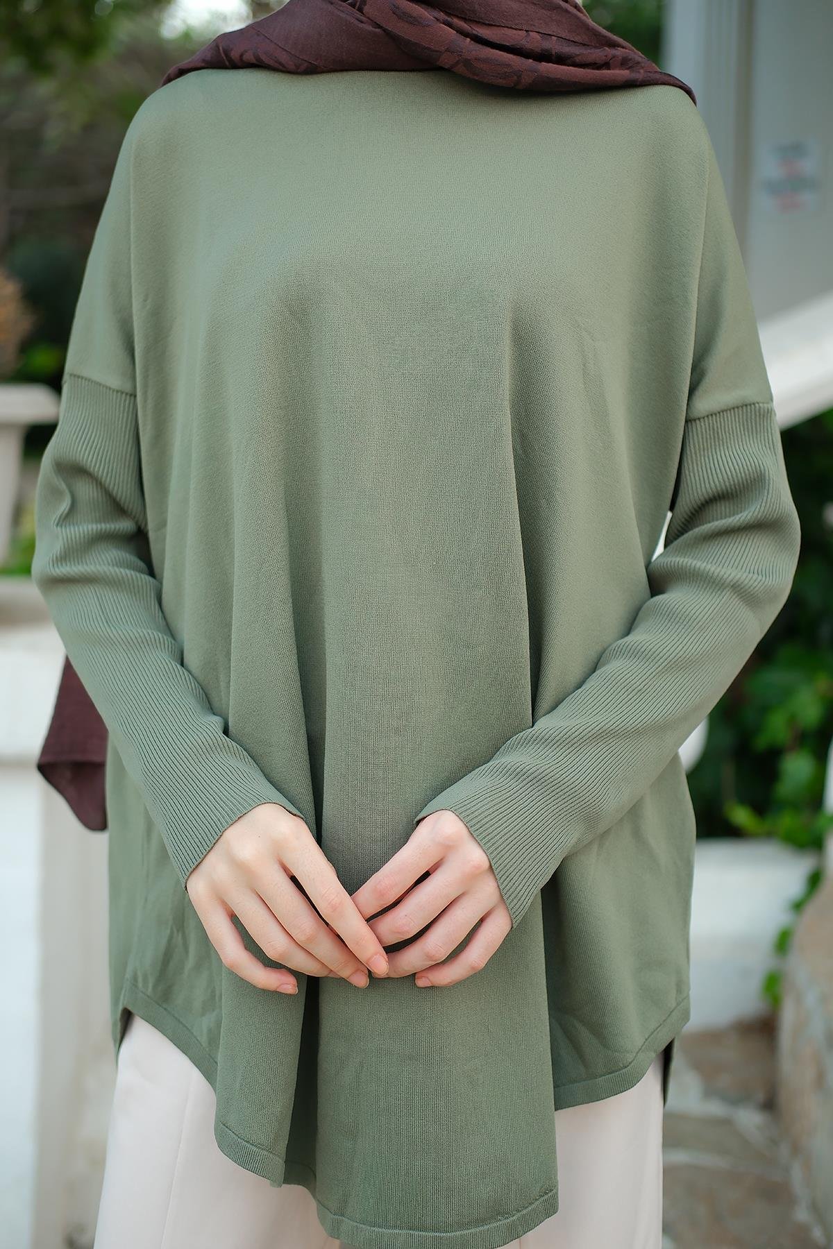 Kol Lastik Detay Tunik Çağla Yeşil