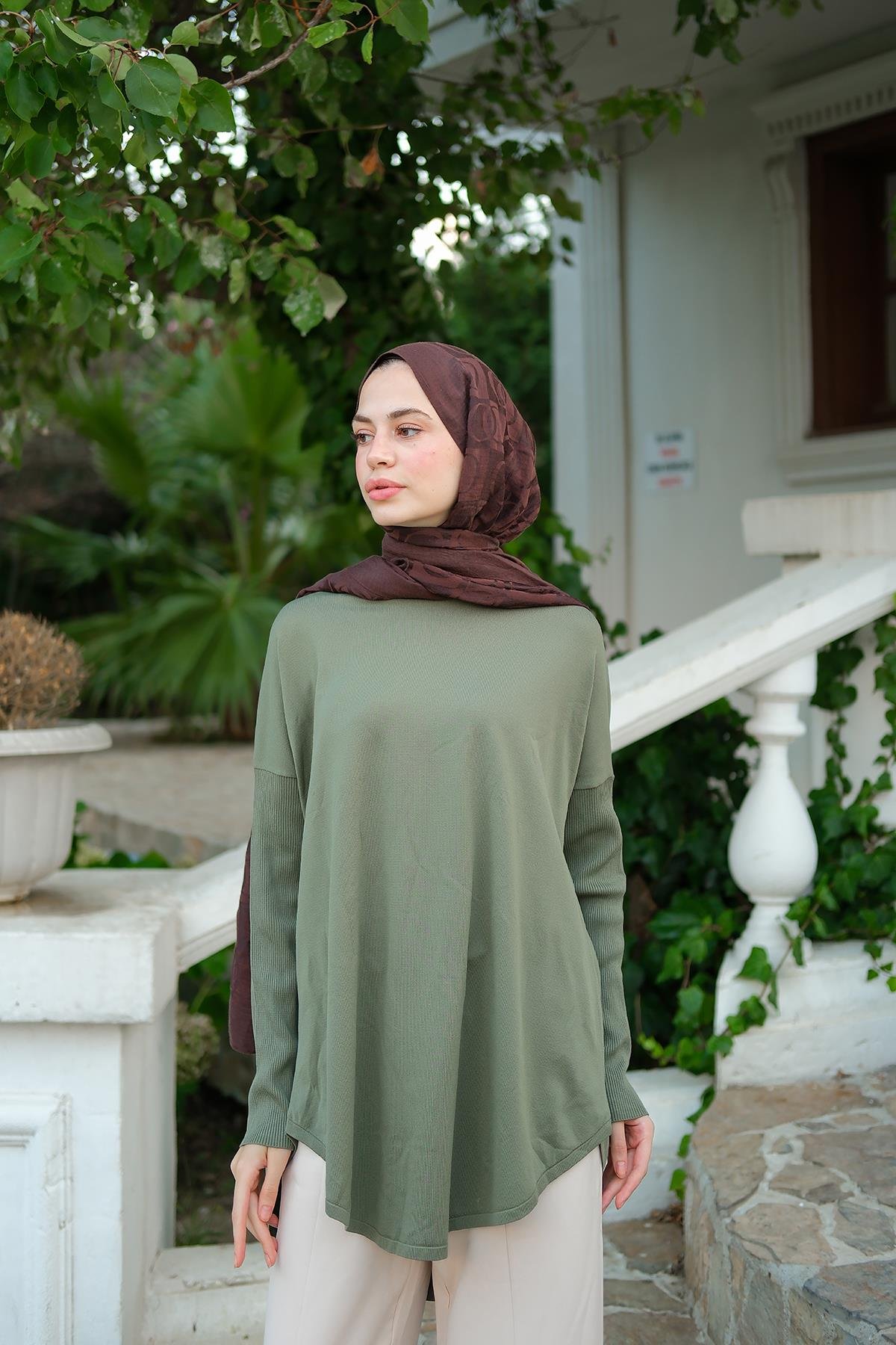 Kol Lastik Detay Tunik Çağla Yeşil