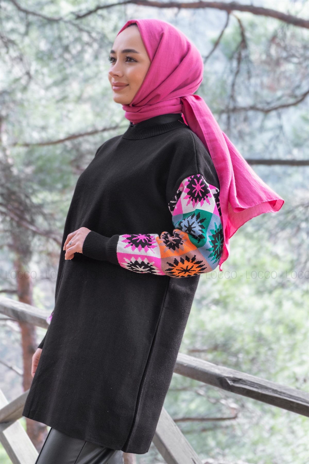 Uygun Fiyatlı KOLLARI ETNIK DESEN TUNK SIYAH | Loccomoda.com 