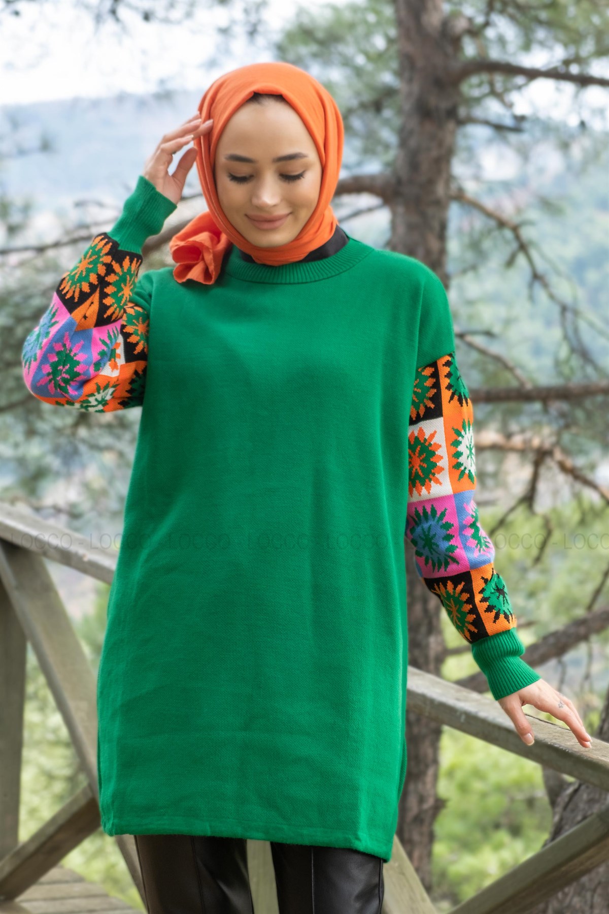 Uygun Fiyatlı KOLLARI ETNIK DESEN TUNK YESIL | Loccomoda.com 