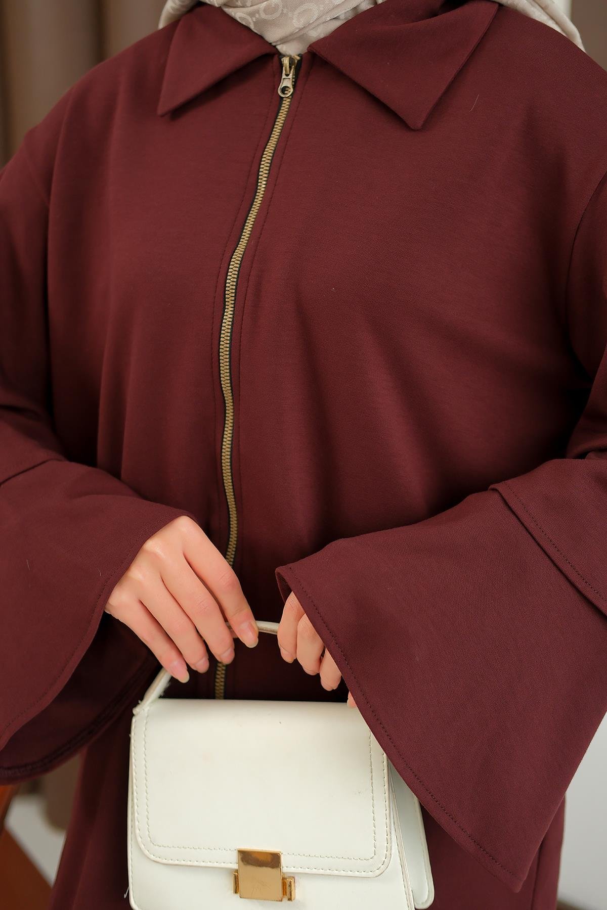 Kolları Fırfır Detay Takım Bordo