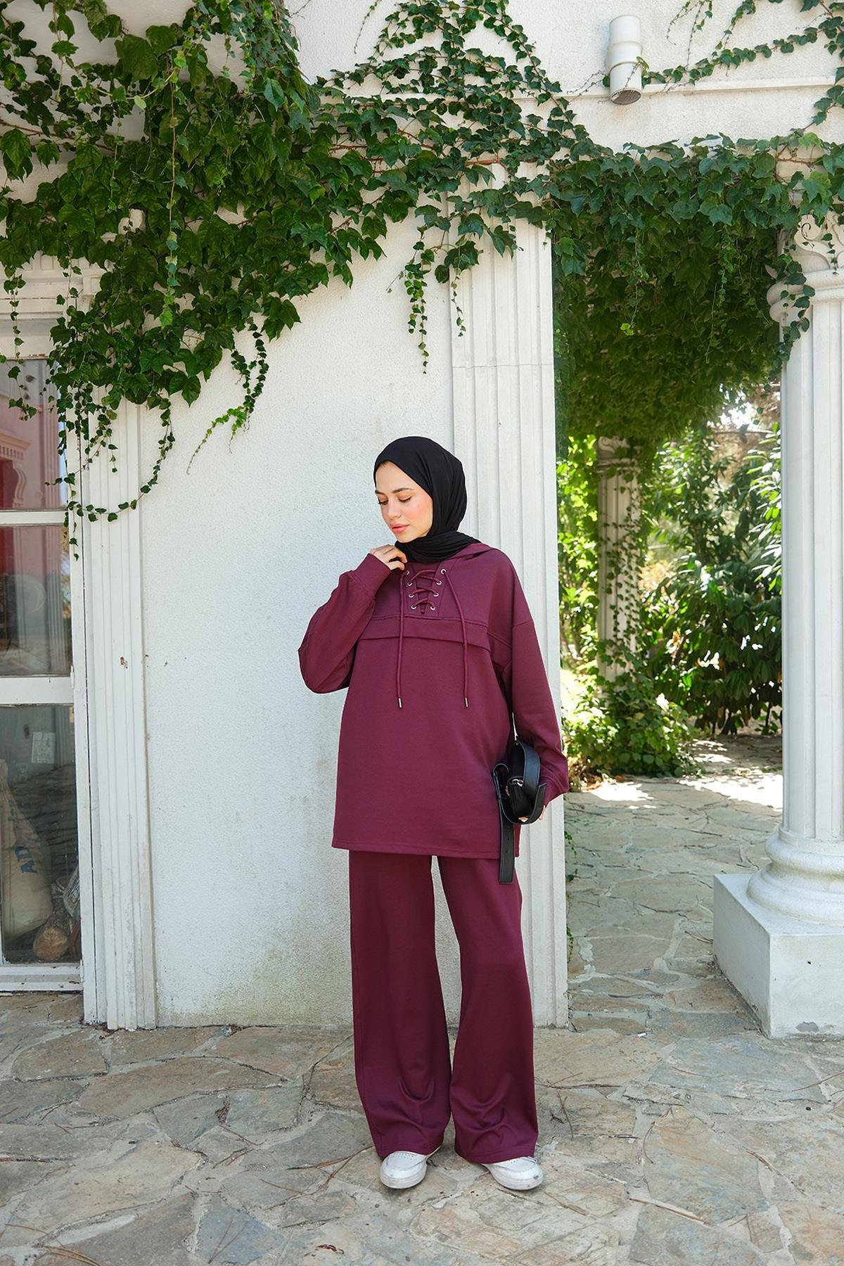 Kordonlu Takım Bordo