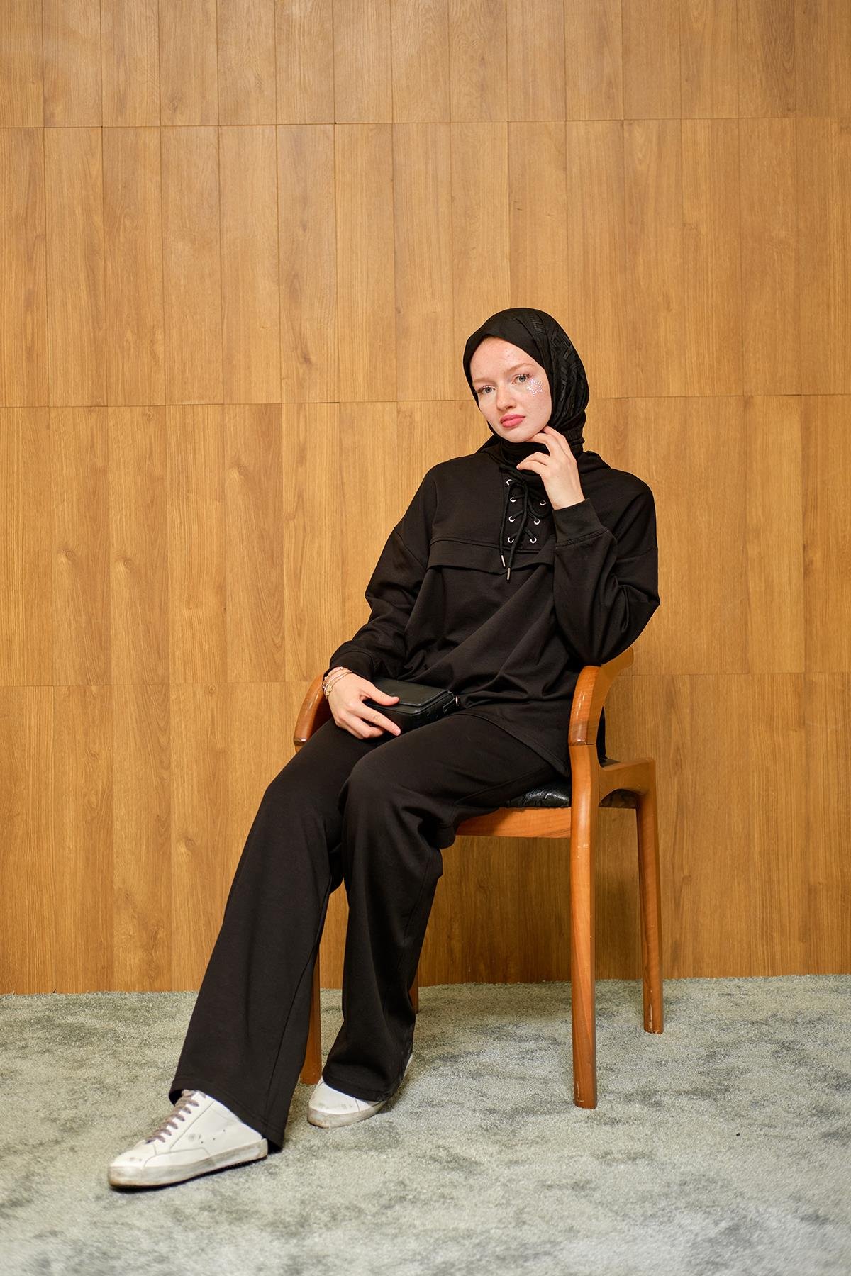 Kordonlu Takım Siyah