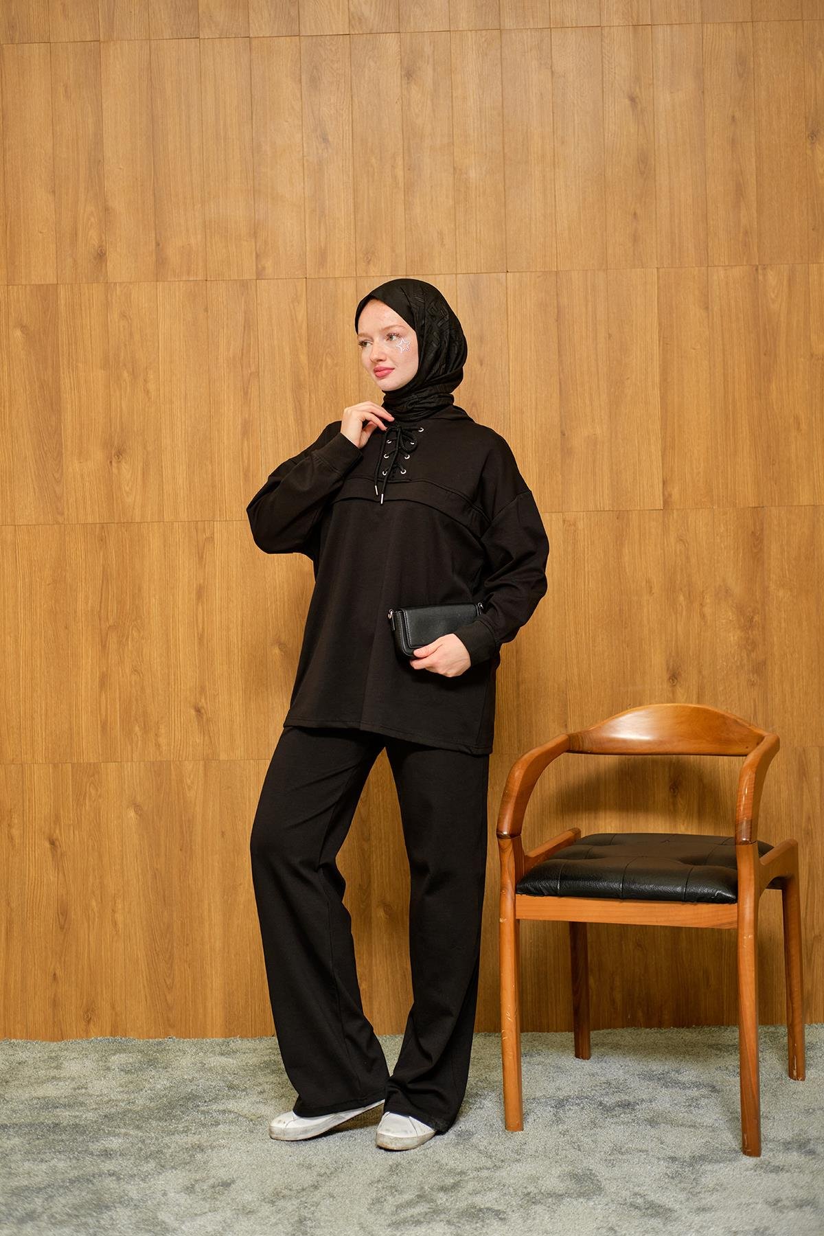 Kordonlu Takım Siyah