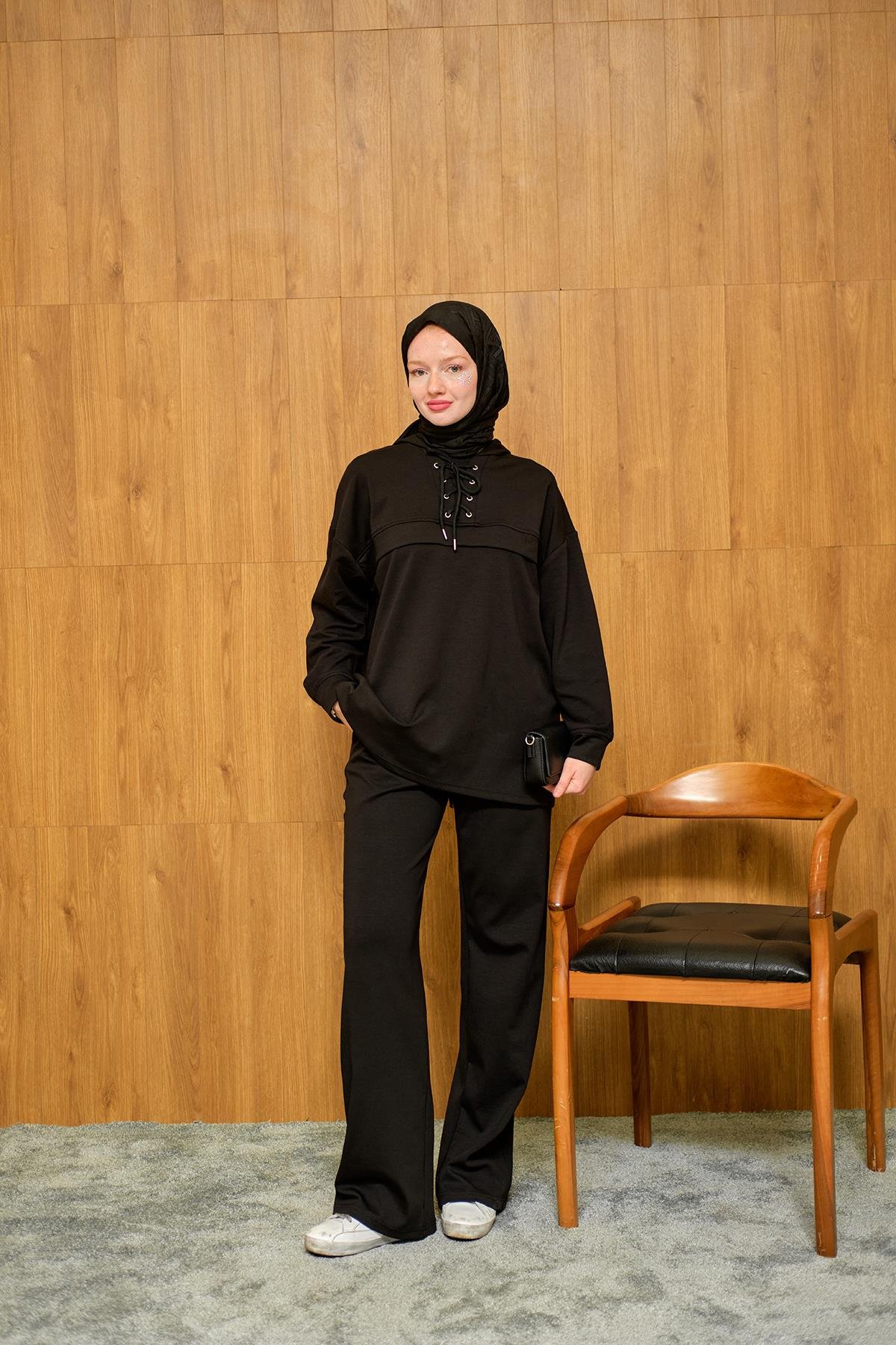 Kordonlu Takım Siyah