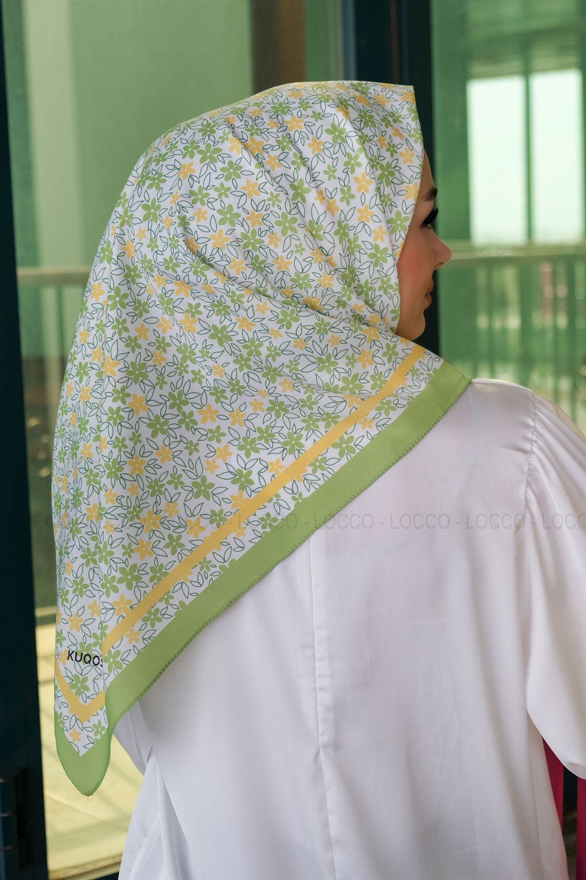 Uygun Fiyatlı KUCUK CICEK DESEN ESARP ACIK YESIL | Loccomoda.com 