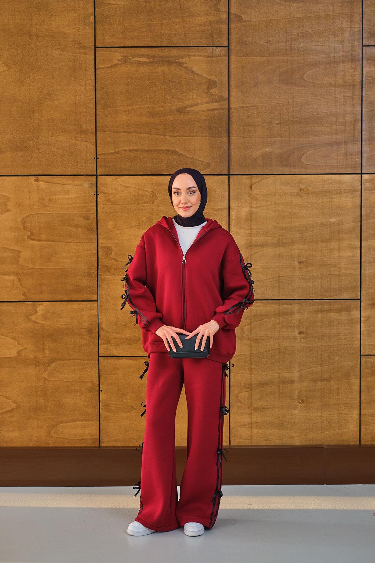 Kurdale Detaylı Takım Bordo