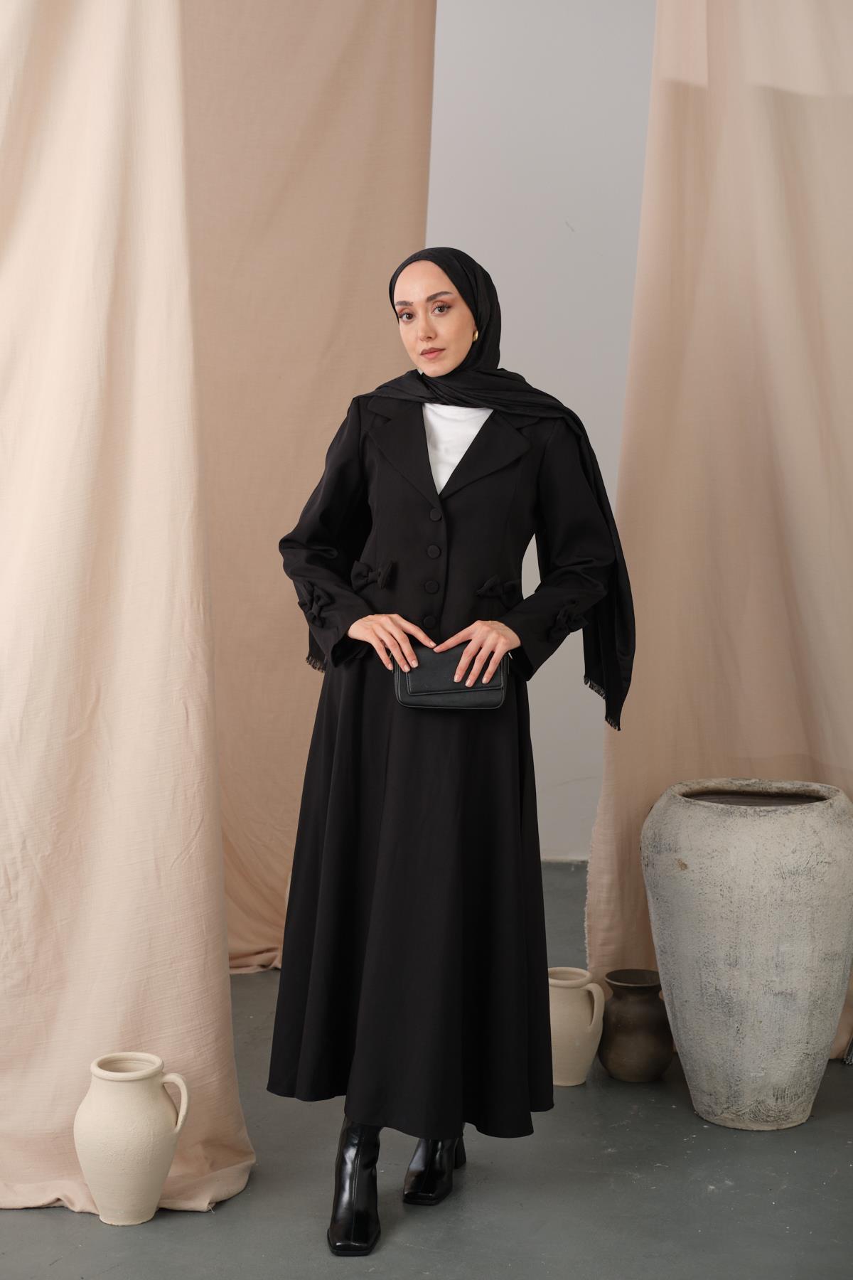 Kurdele Detaylı Takım Siyah