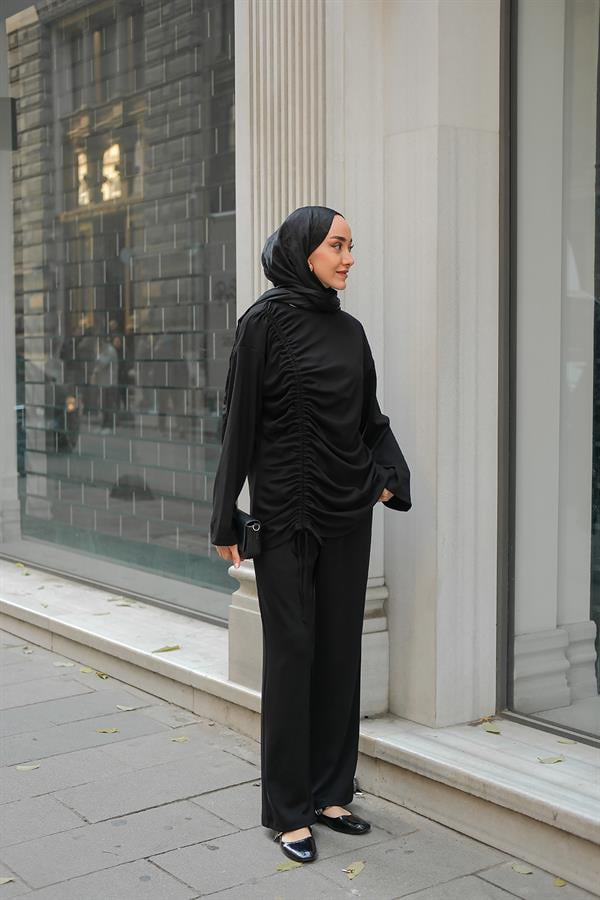 Lastik Detay İkili Takım Siyah