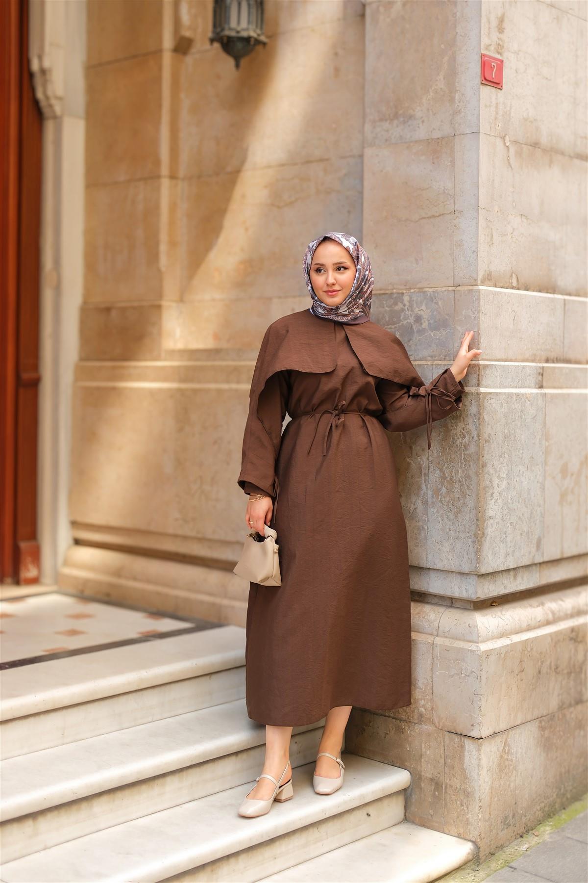 Lovise Rüzgarlık Elbise Kahverengi