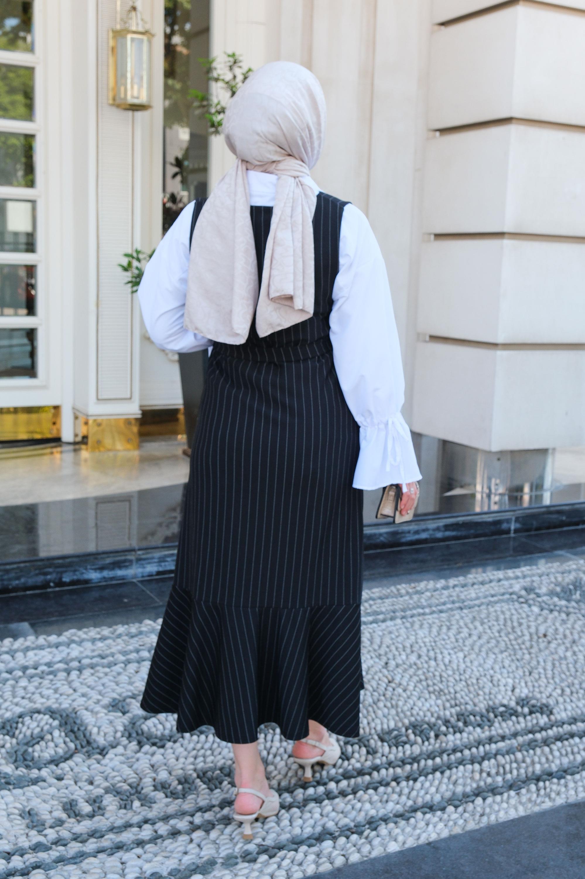 Omuz Bağlama Detay Jile Siyah