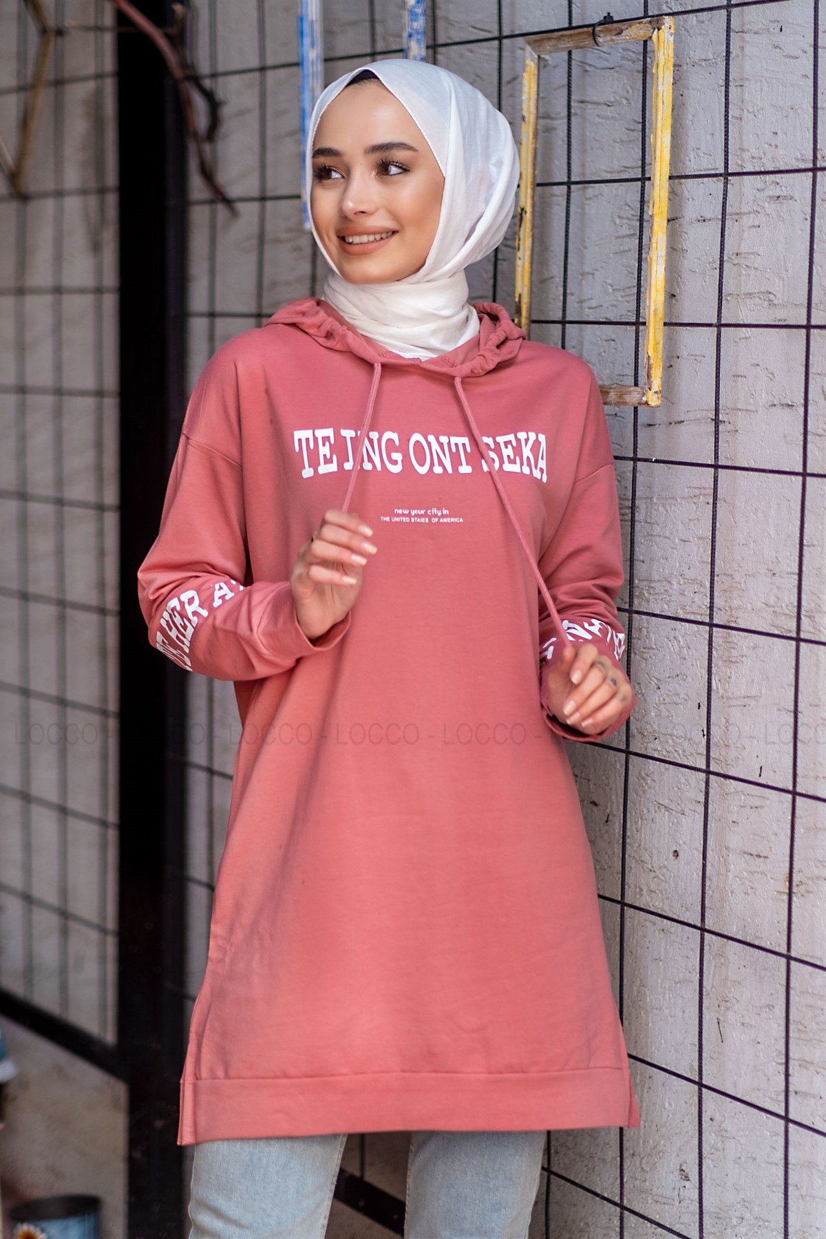 Uygun Fiyatlı ONU BASKILI KAPSONLU TUNIK PUDRA | Loccomoda.com 