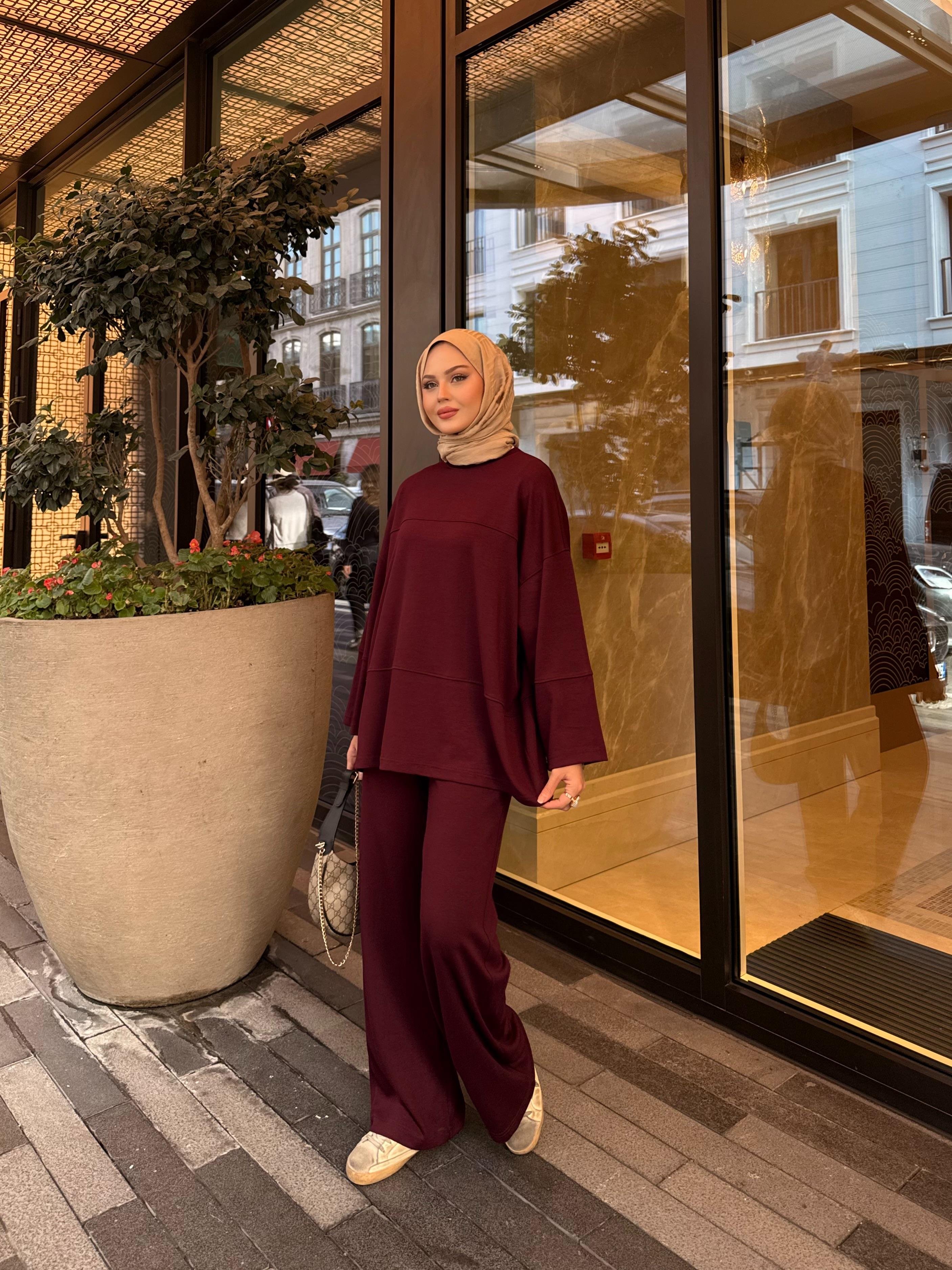 Önü Çima Detay Takım Bordo