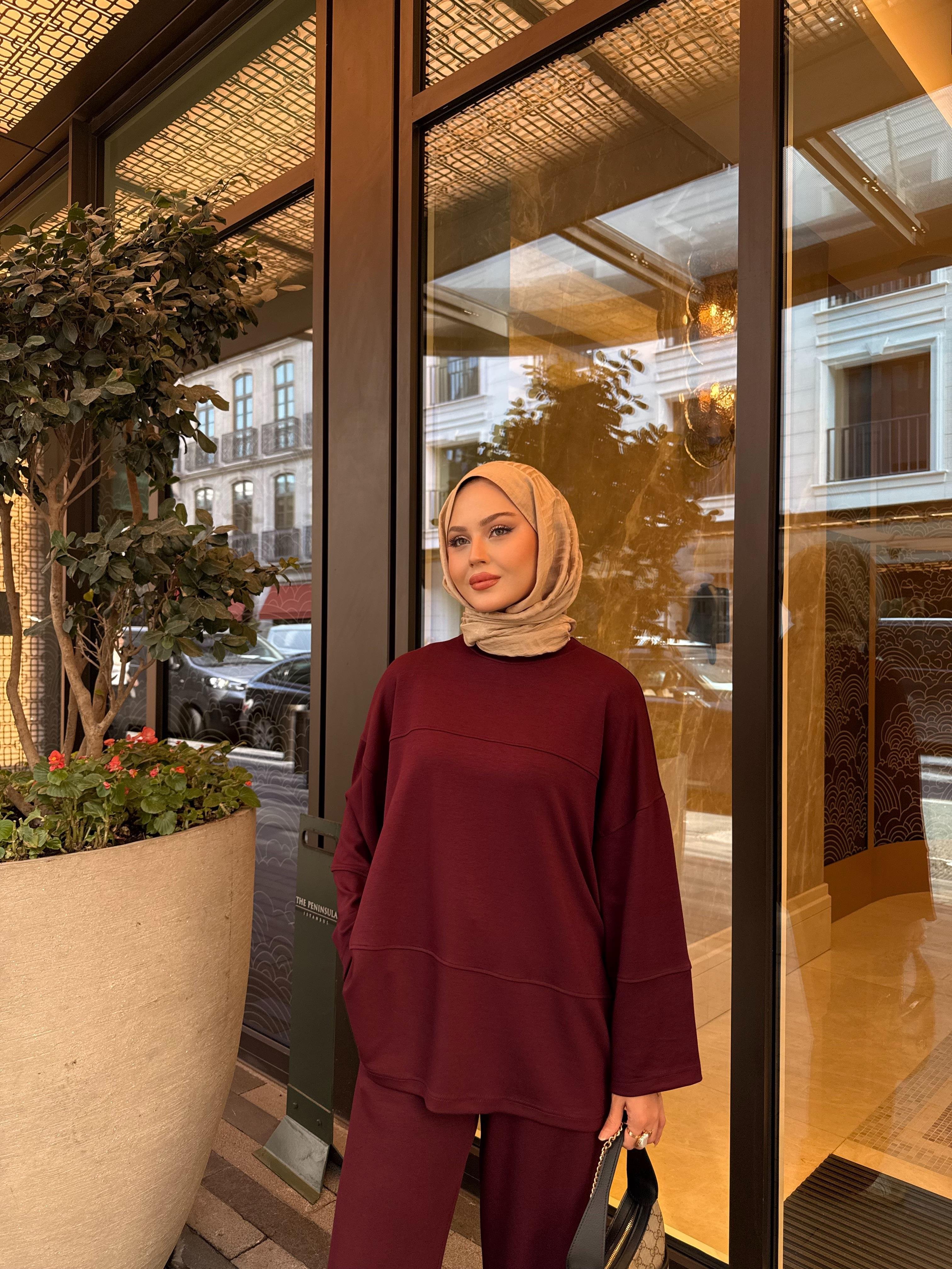 Önü Çima Detay Takım Bordo