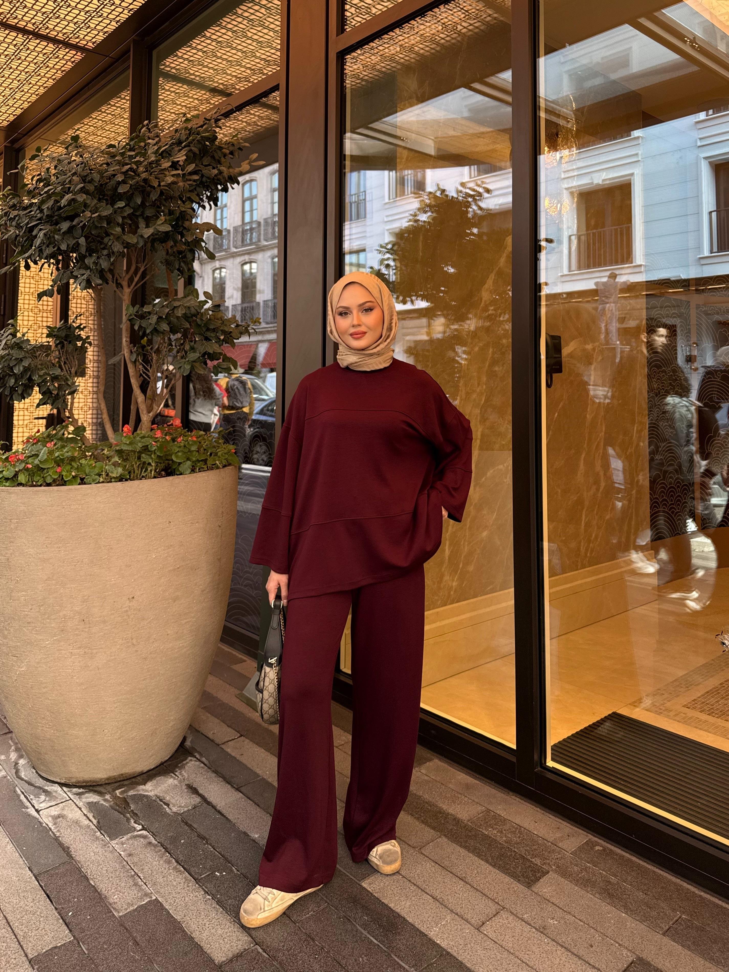 Önü Çima Detay Takım Bordo
