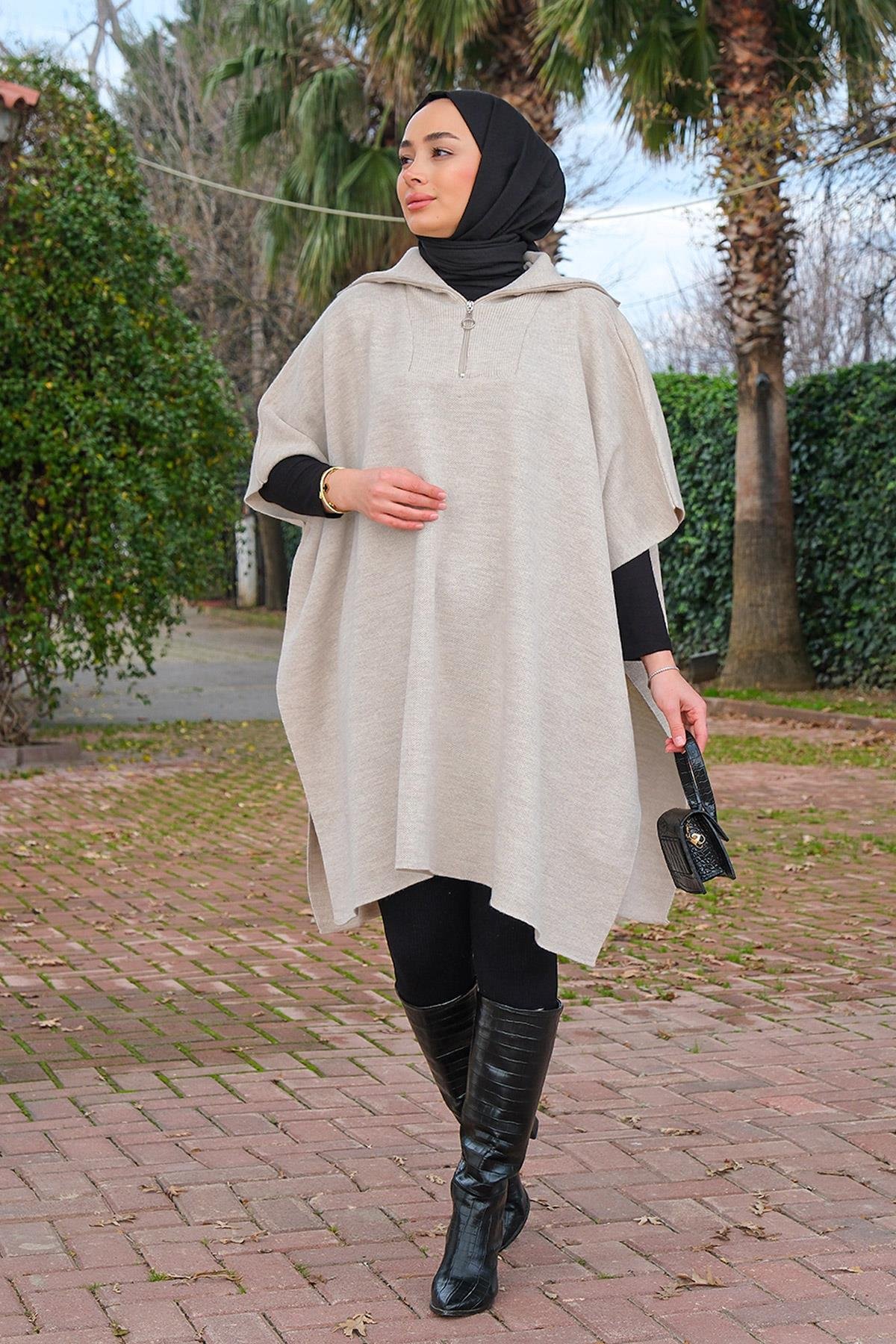 Önü Fermuarlı Panço Taş