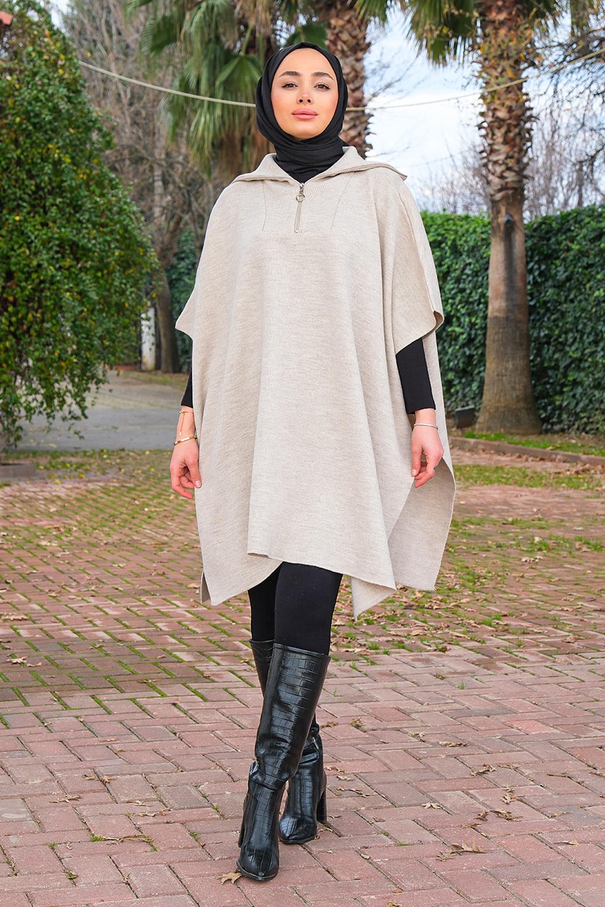 Önü Fermuarlı Panço Taş