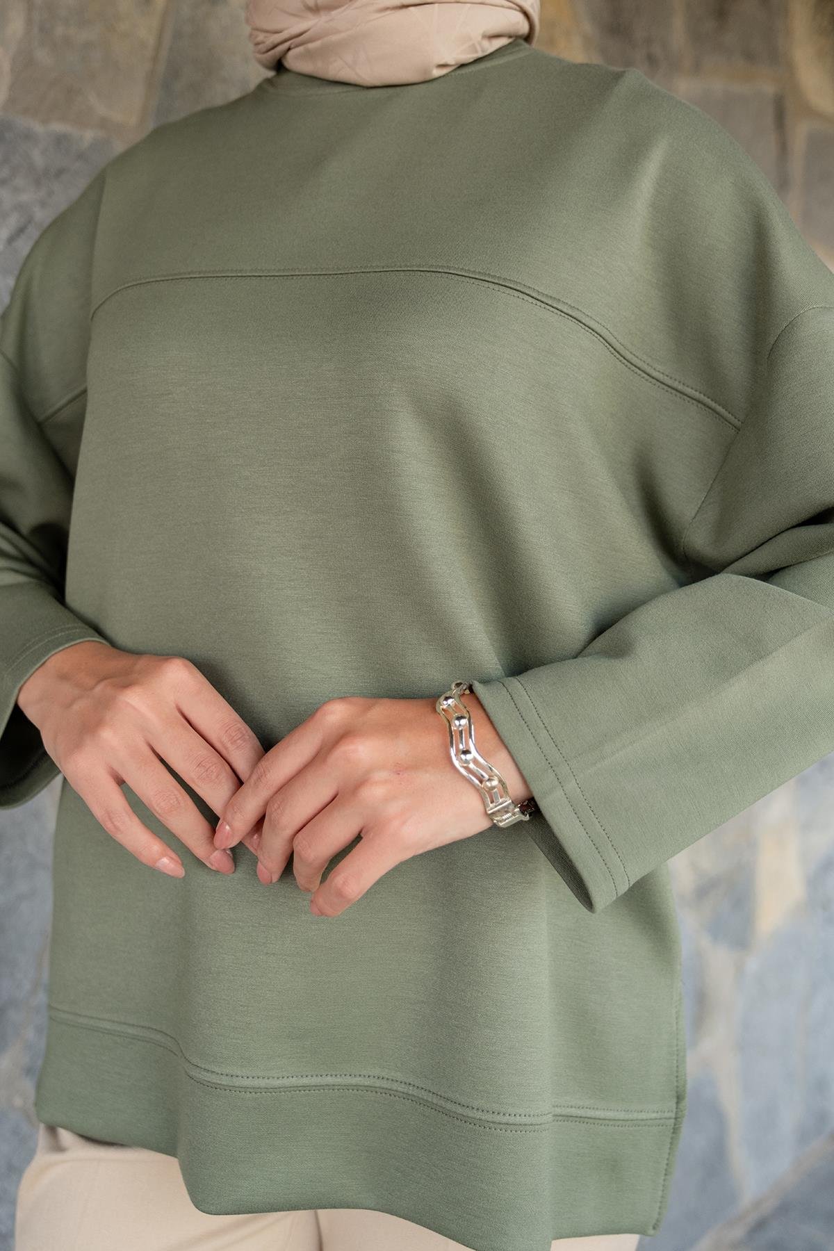 Oval Kesim Tunik Yeşil