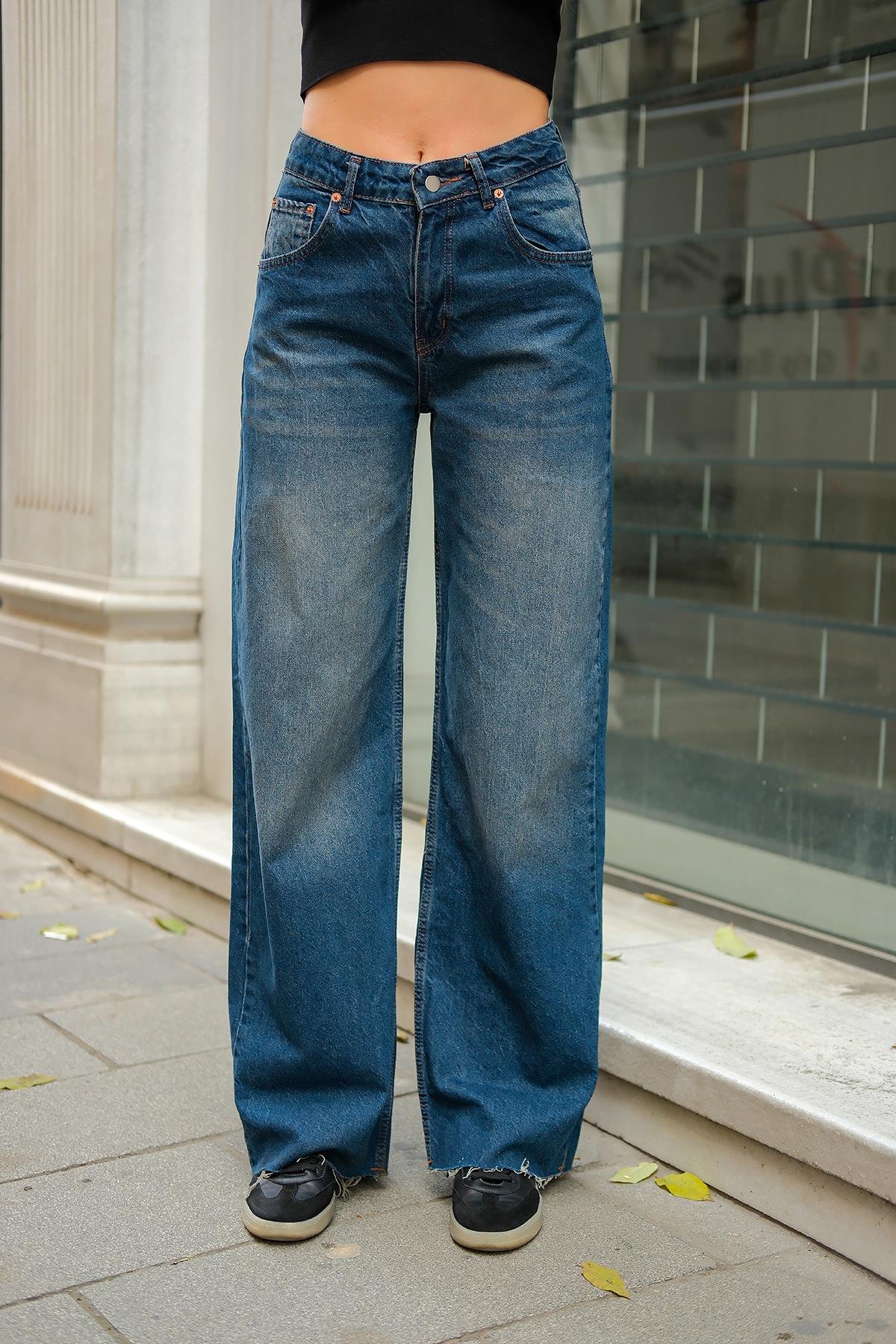 Palazzo Kot Pantolon Mavi