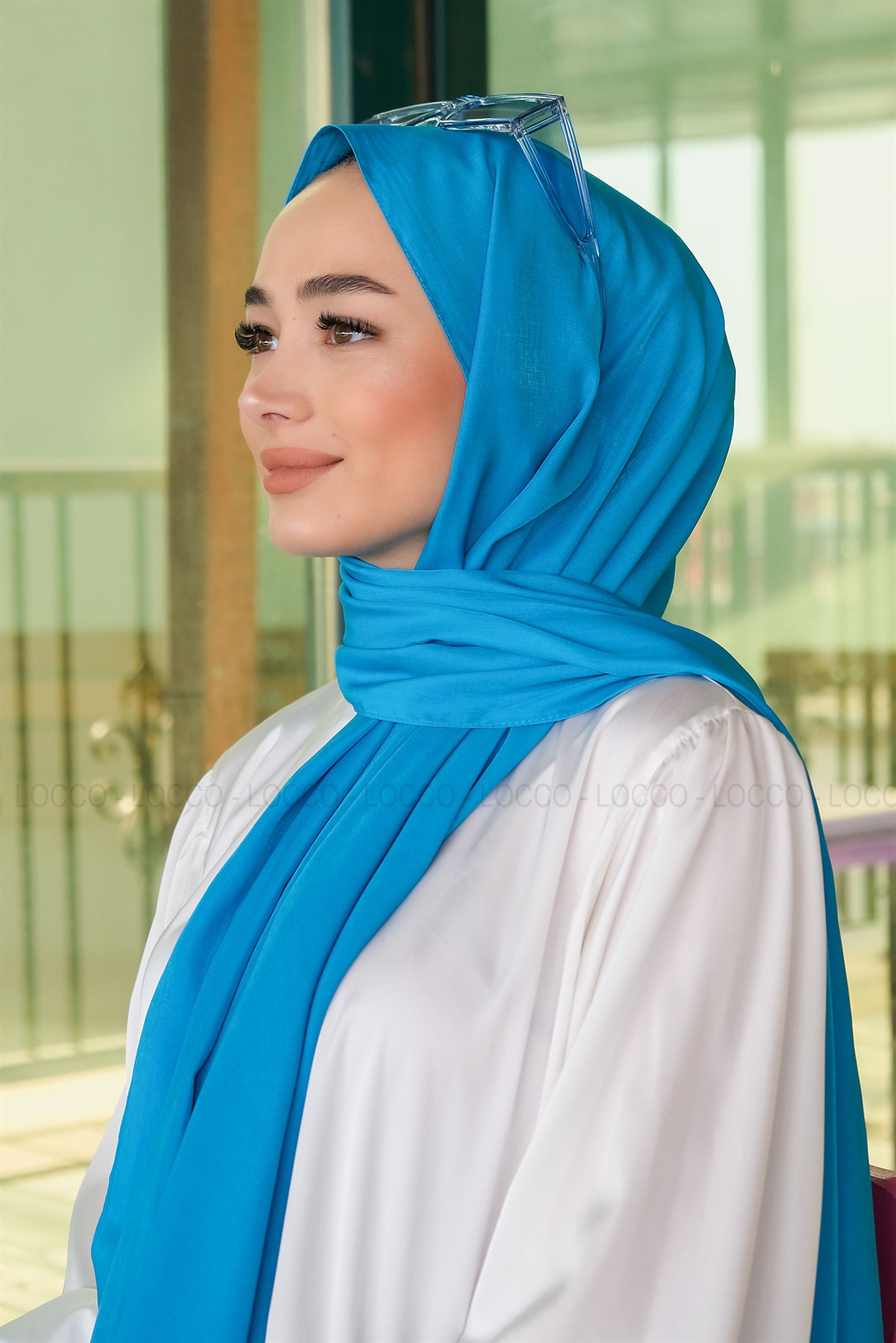 Uygun Fiyatlı PAMUK IPEK SAL TURKUAZ | Loccomoda.com 