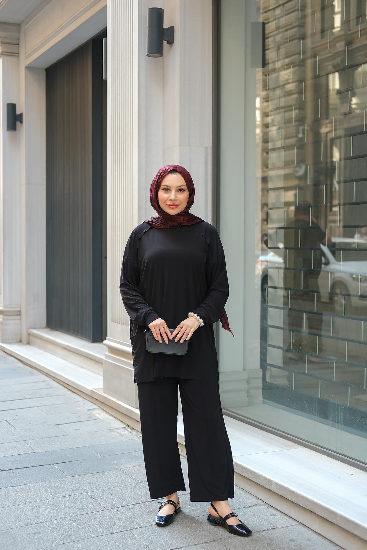 Parça Detay İkili Takım Siyah