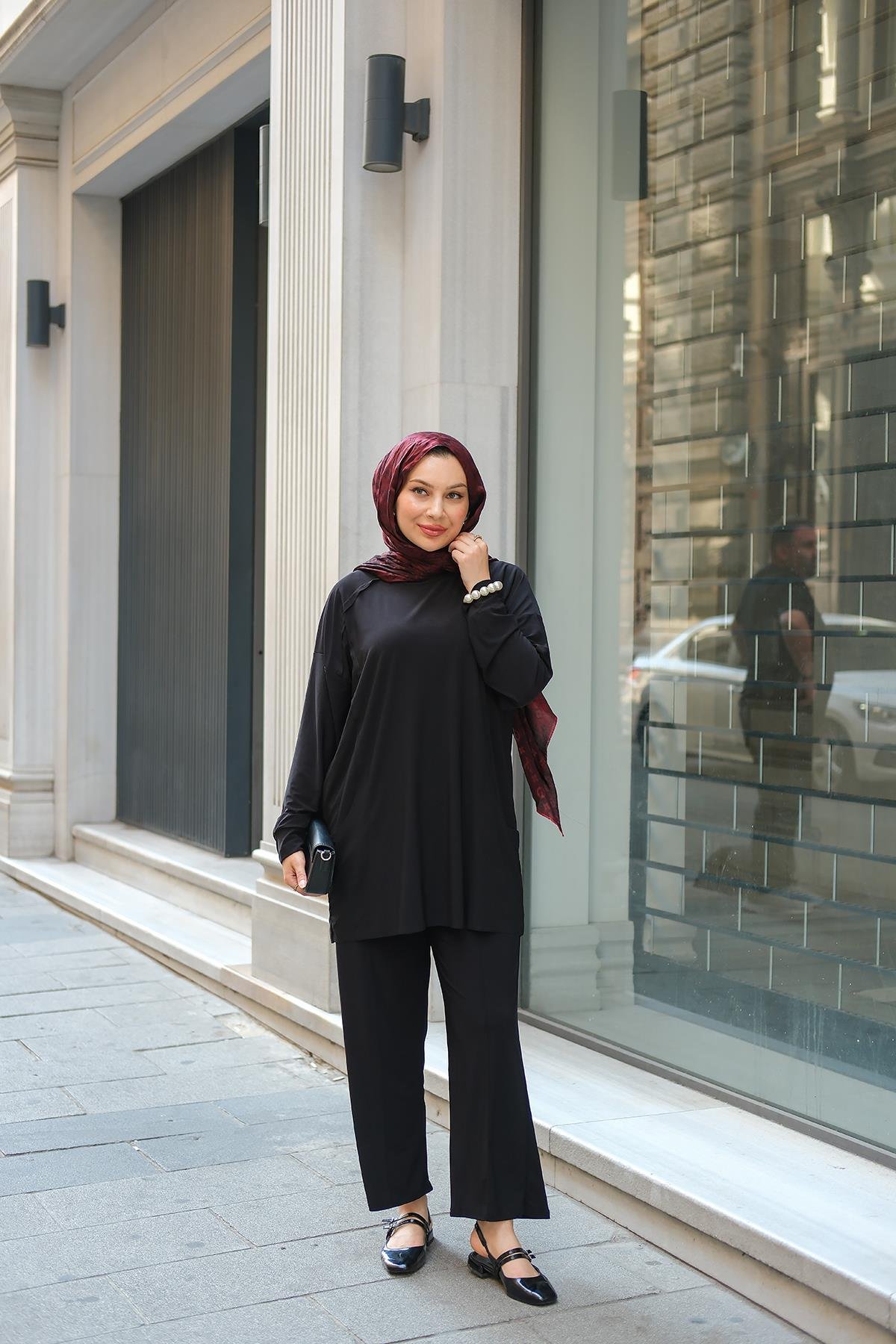 Parça Detay İkili Takım Siyah