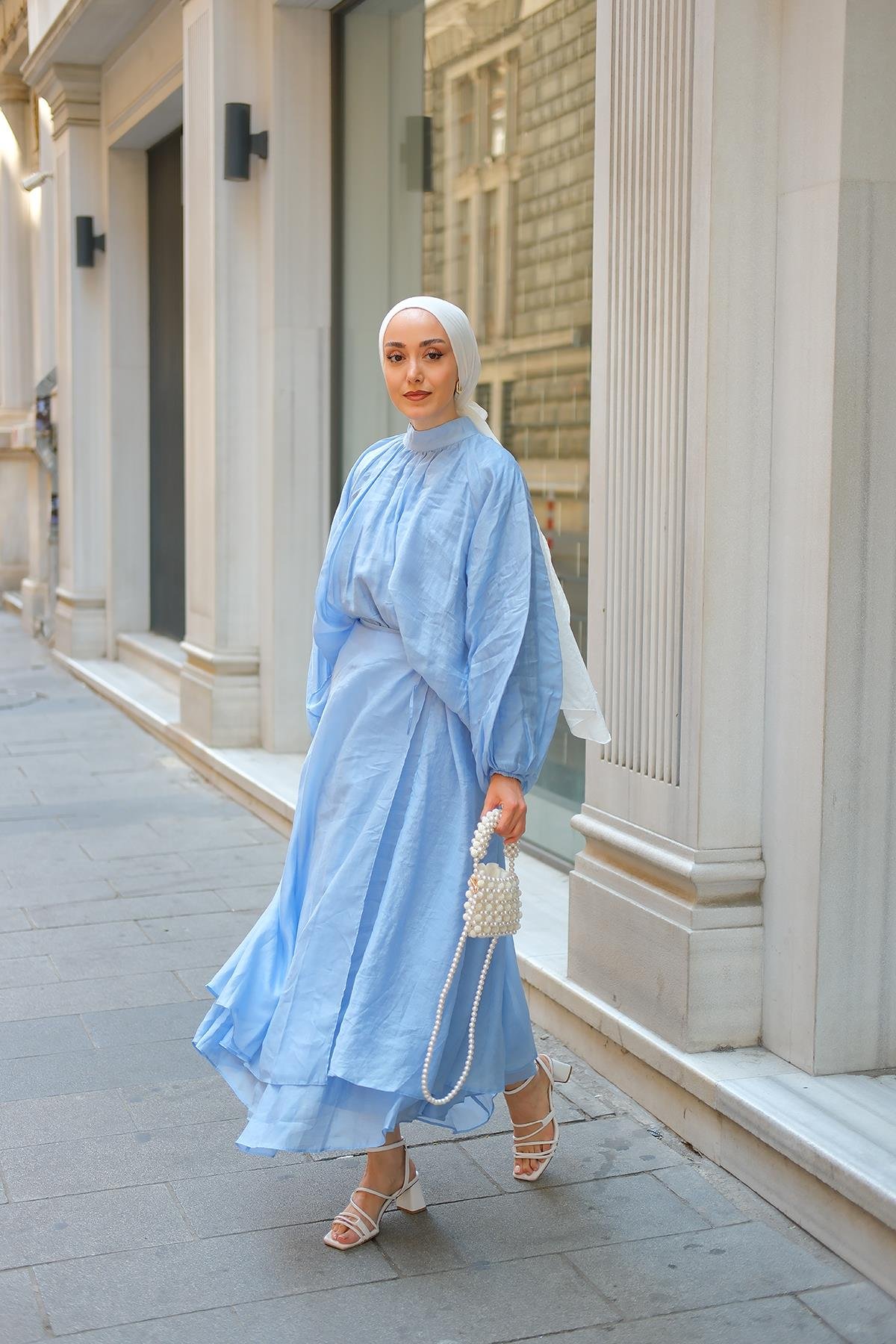 Pelerinli İkili Takım Mavi