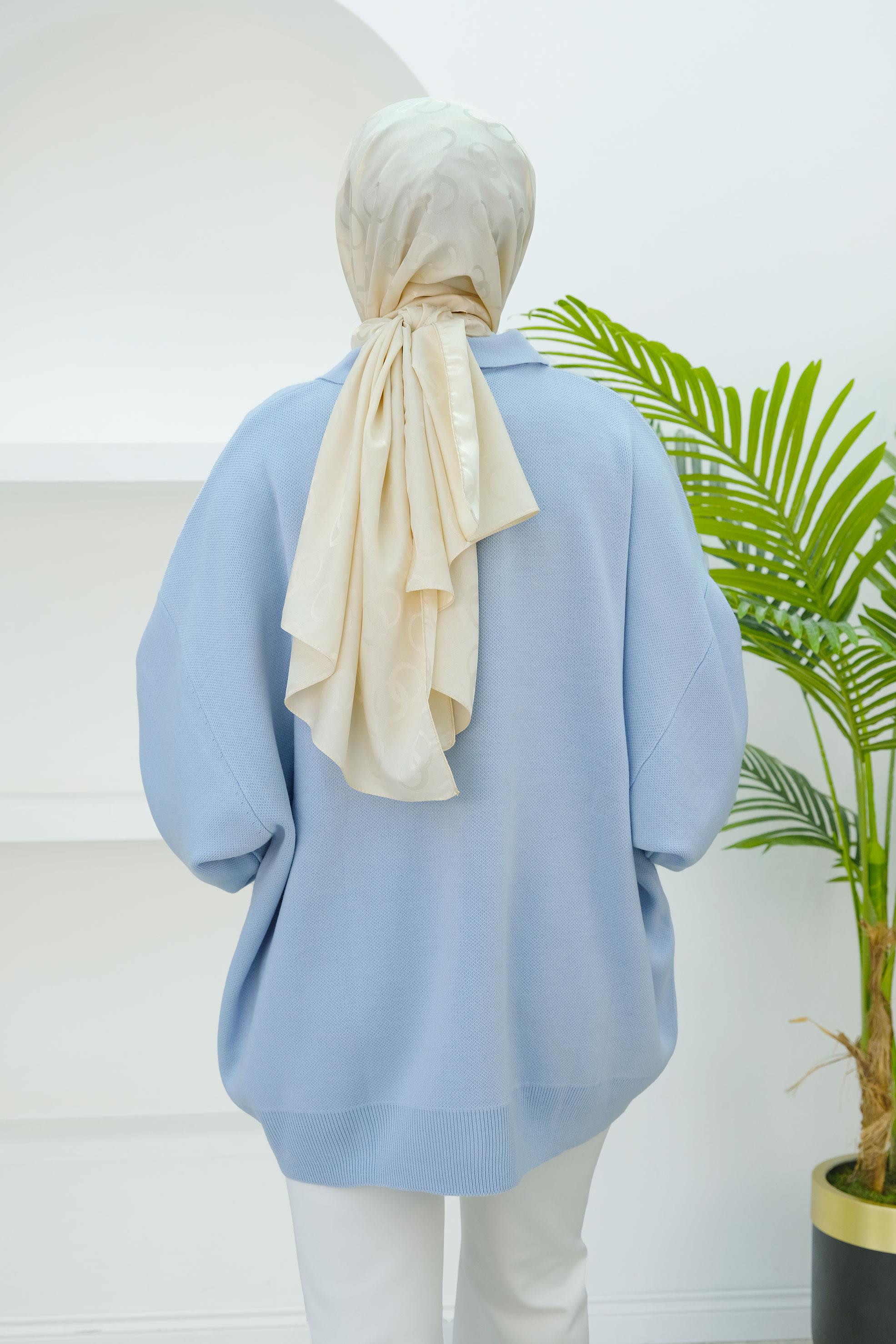 Polo Yaka Tunik Bebe Mavi