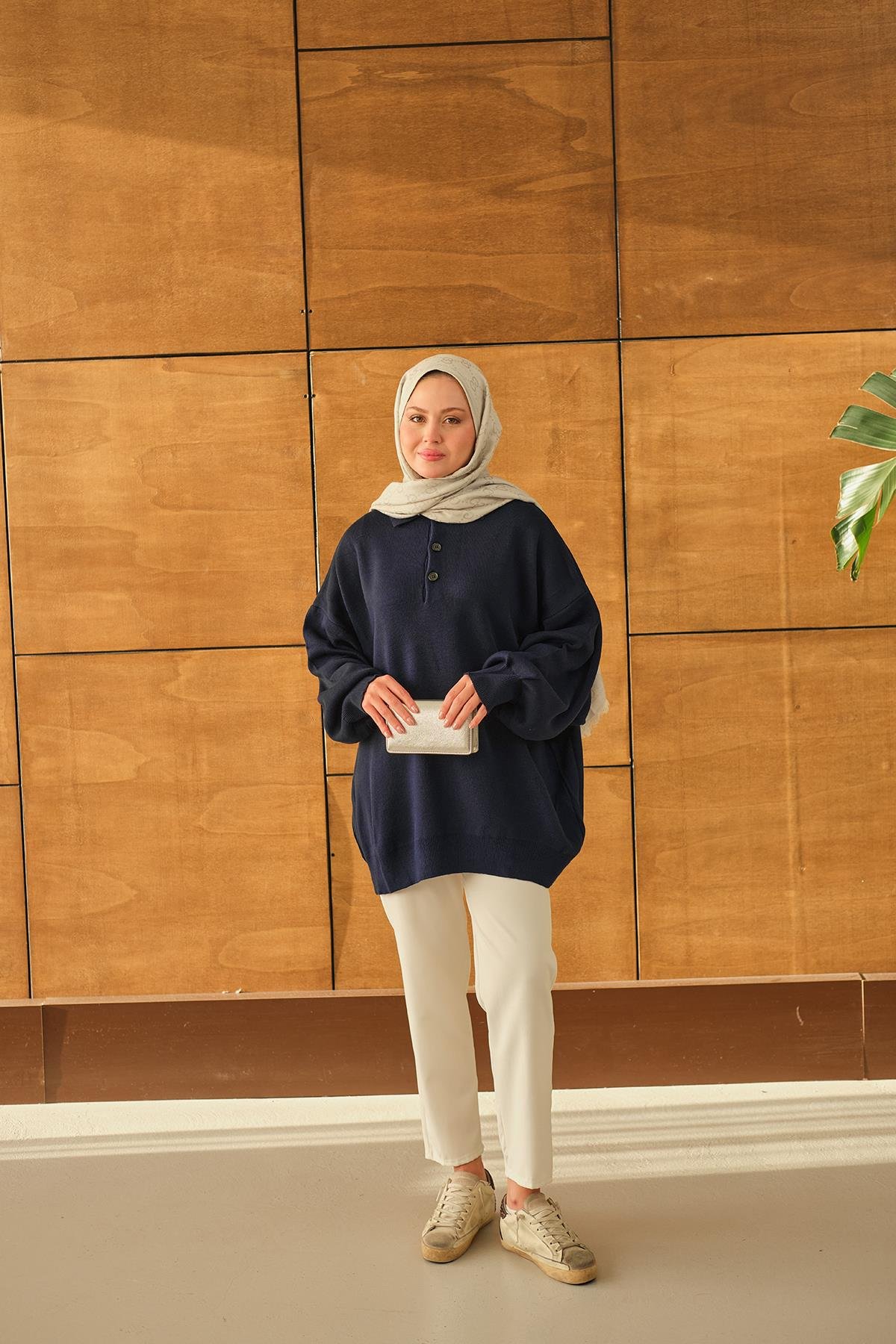 Polo Yaka Tunik Lacivert