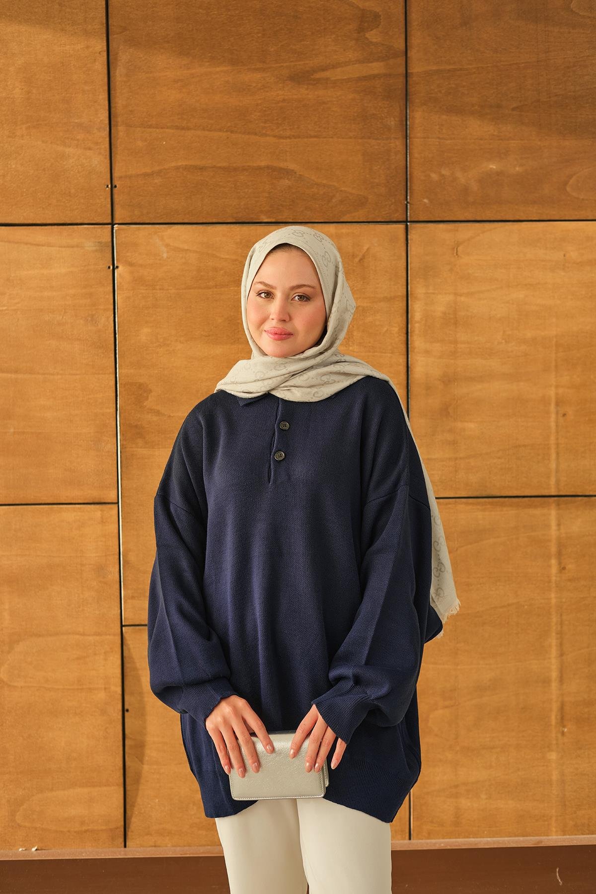 Polo Yaka Tunik Lacivert