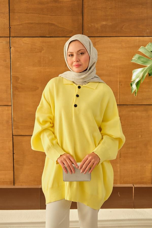 Polo Yaka Tunik Sarı