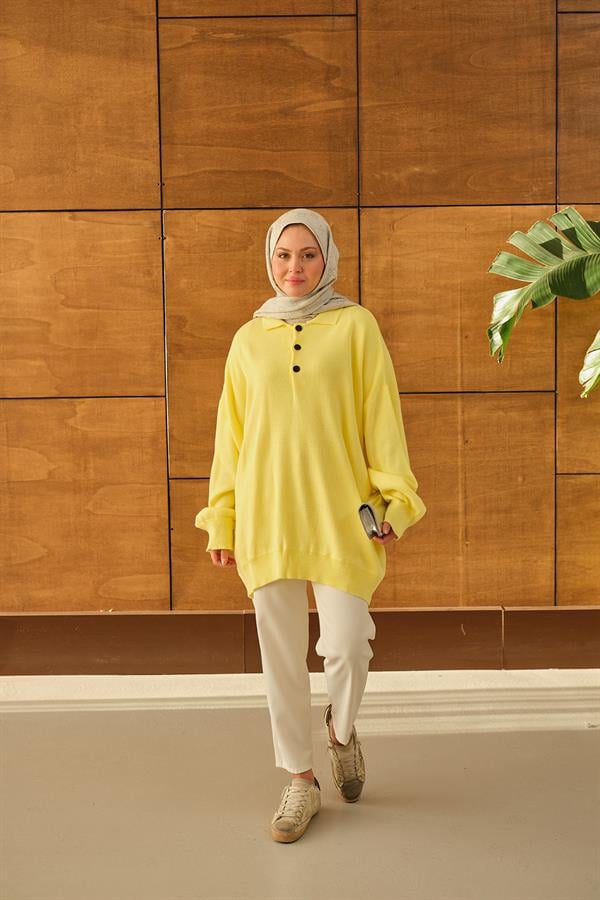 Polo Yaka Tunik Sarı