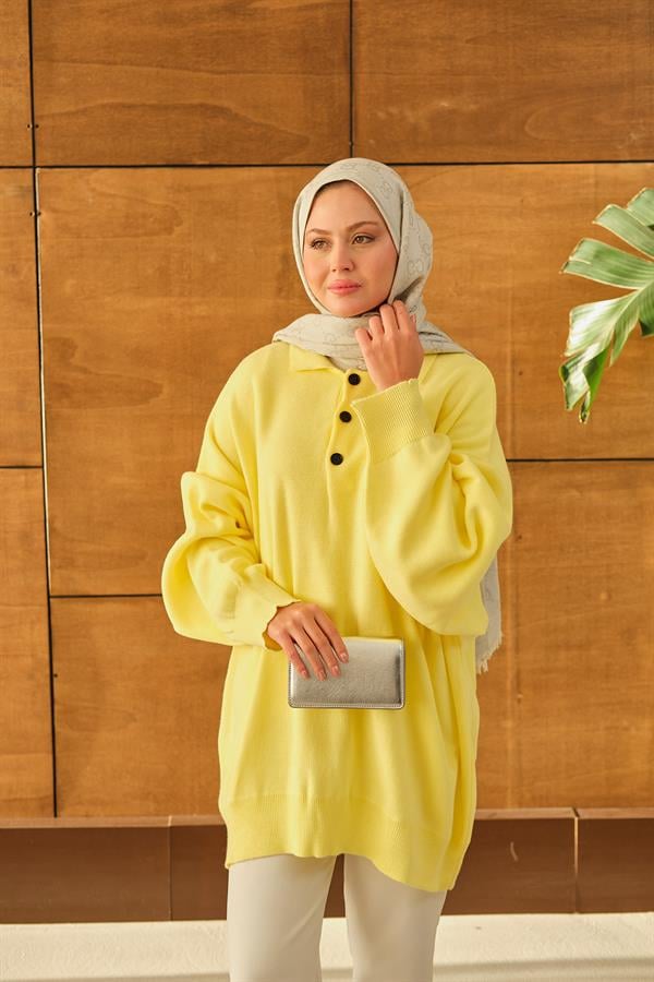 Polo Yaka Tunik Sarı