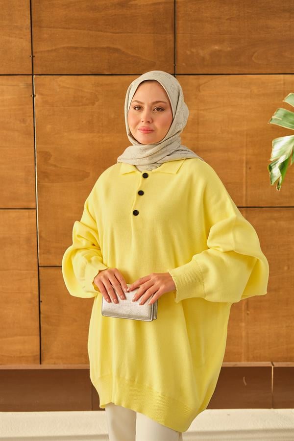 Polo Yaka Tunik Sarı