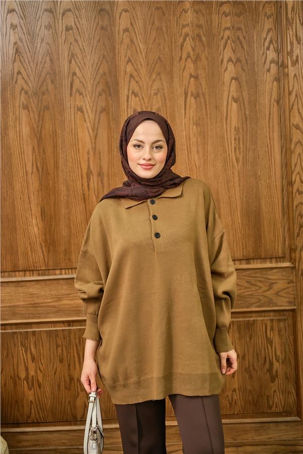 Polo Yaka Tunik Vizon