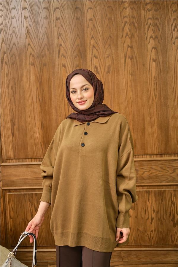 Polo Yaka Tunik Vizon