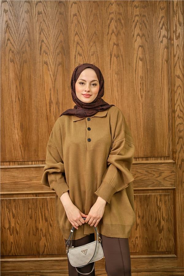 Polo Yaka Tunik Vizon