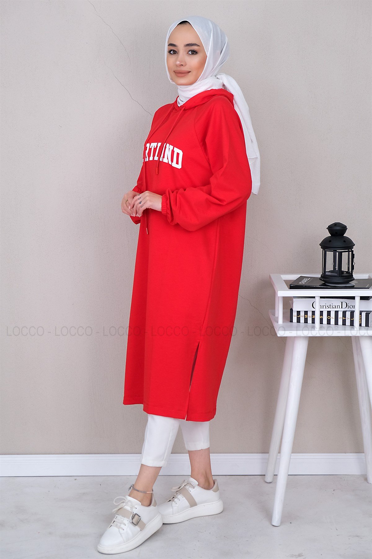 Uygun Fiyatlı PORTLAND BASKILI SWEAT KIRMIZI | Loccomoda.com 