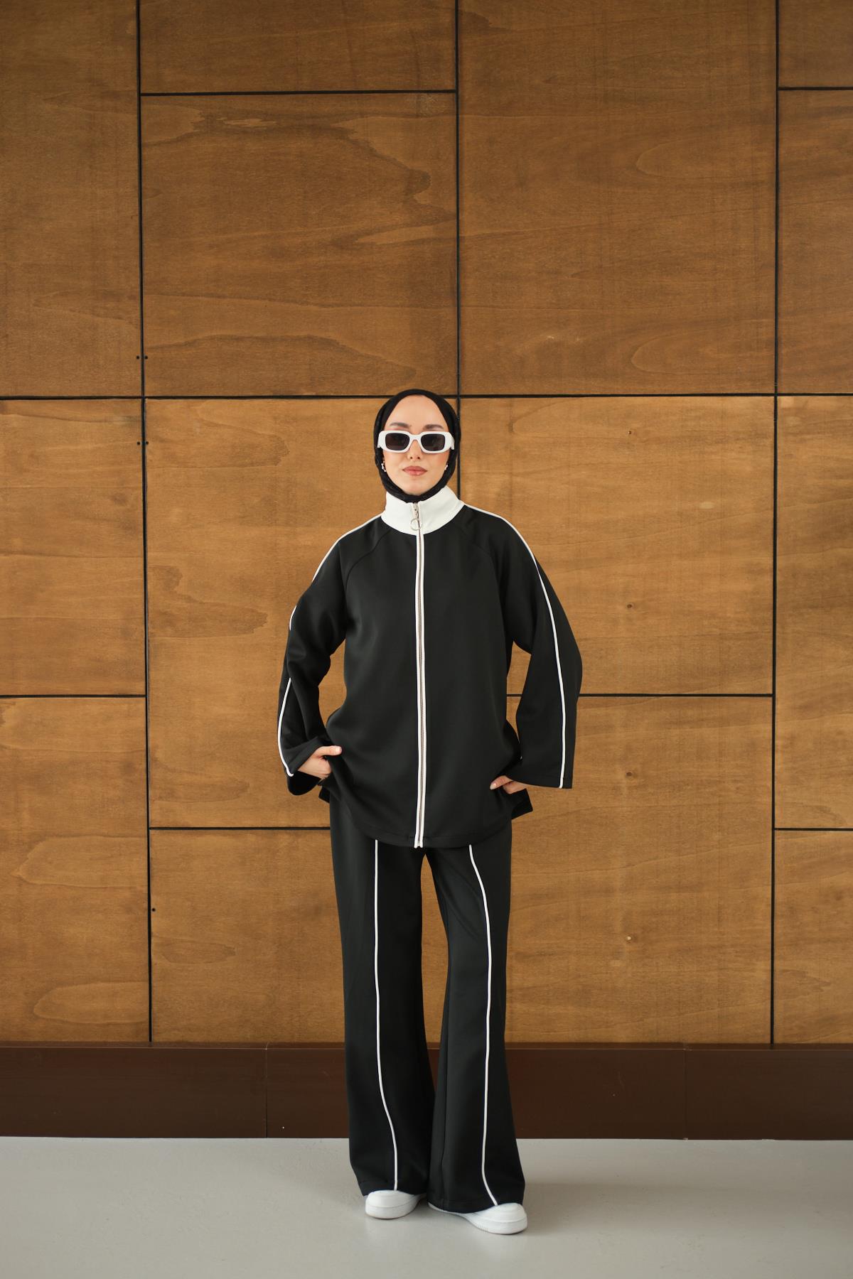 Reglan Kollu İkili Takım Siyah