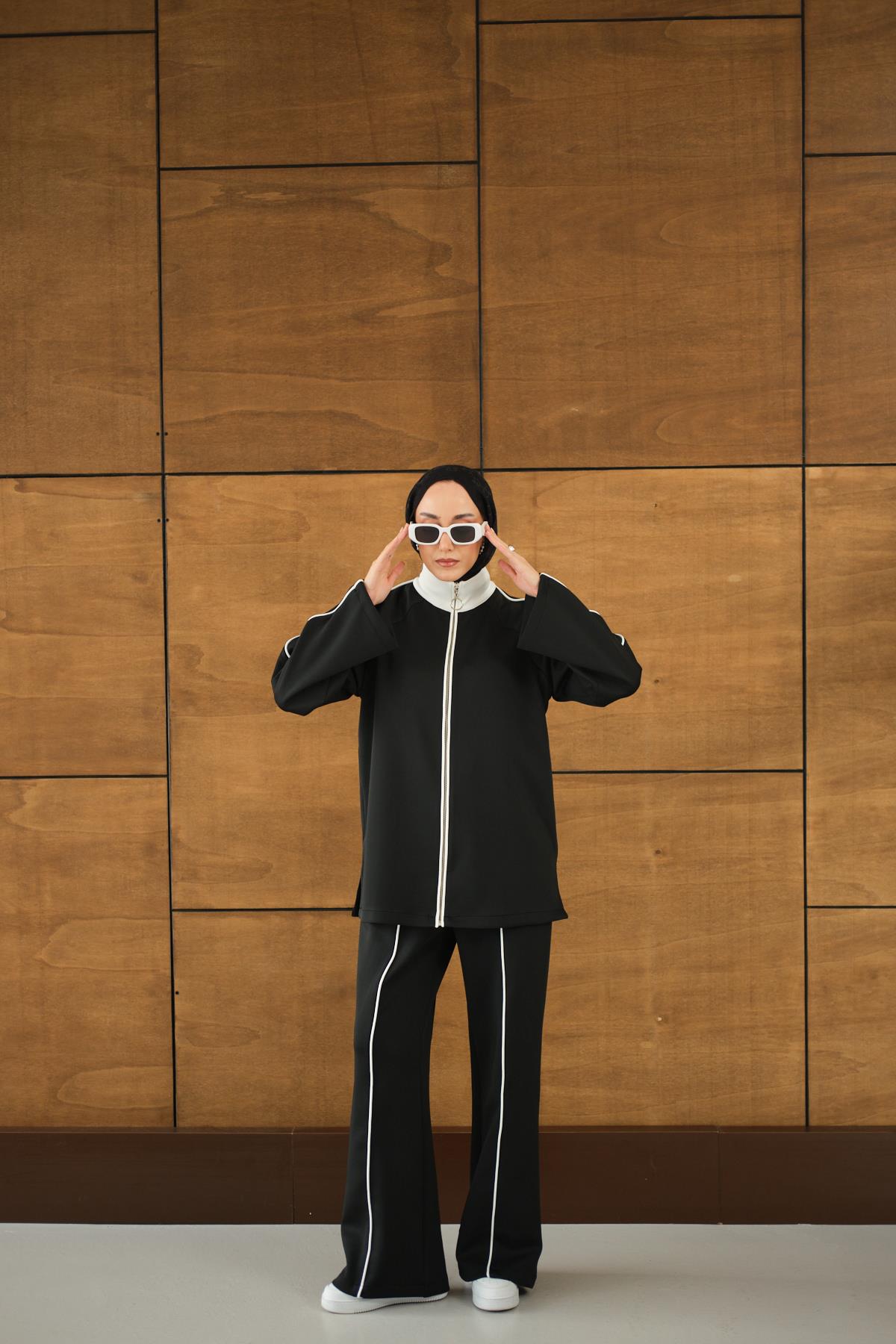 Reglan Kollu İkili Takım Siyah