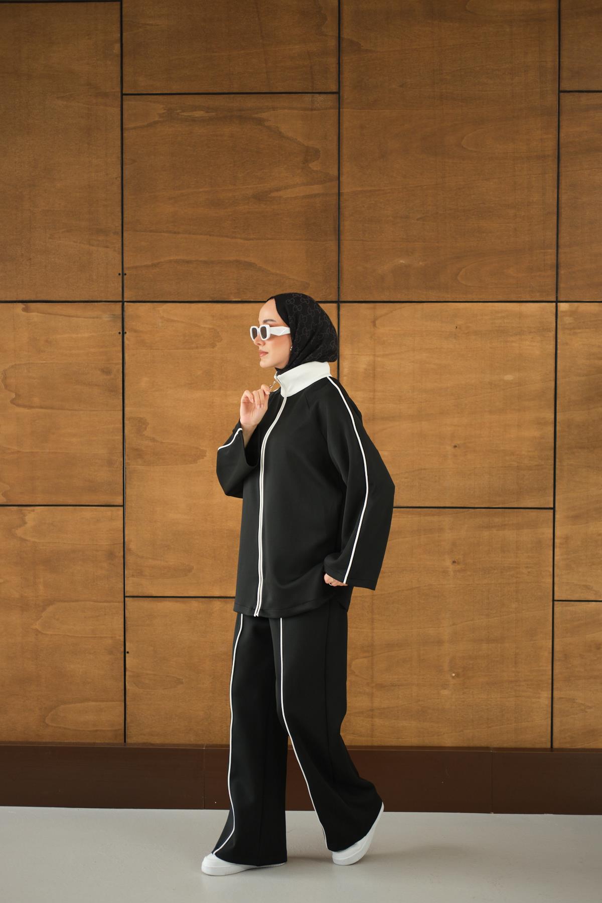 Reglan Kollu İkili Takım Siyah