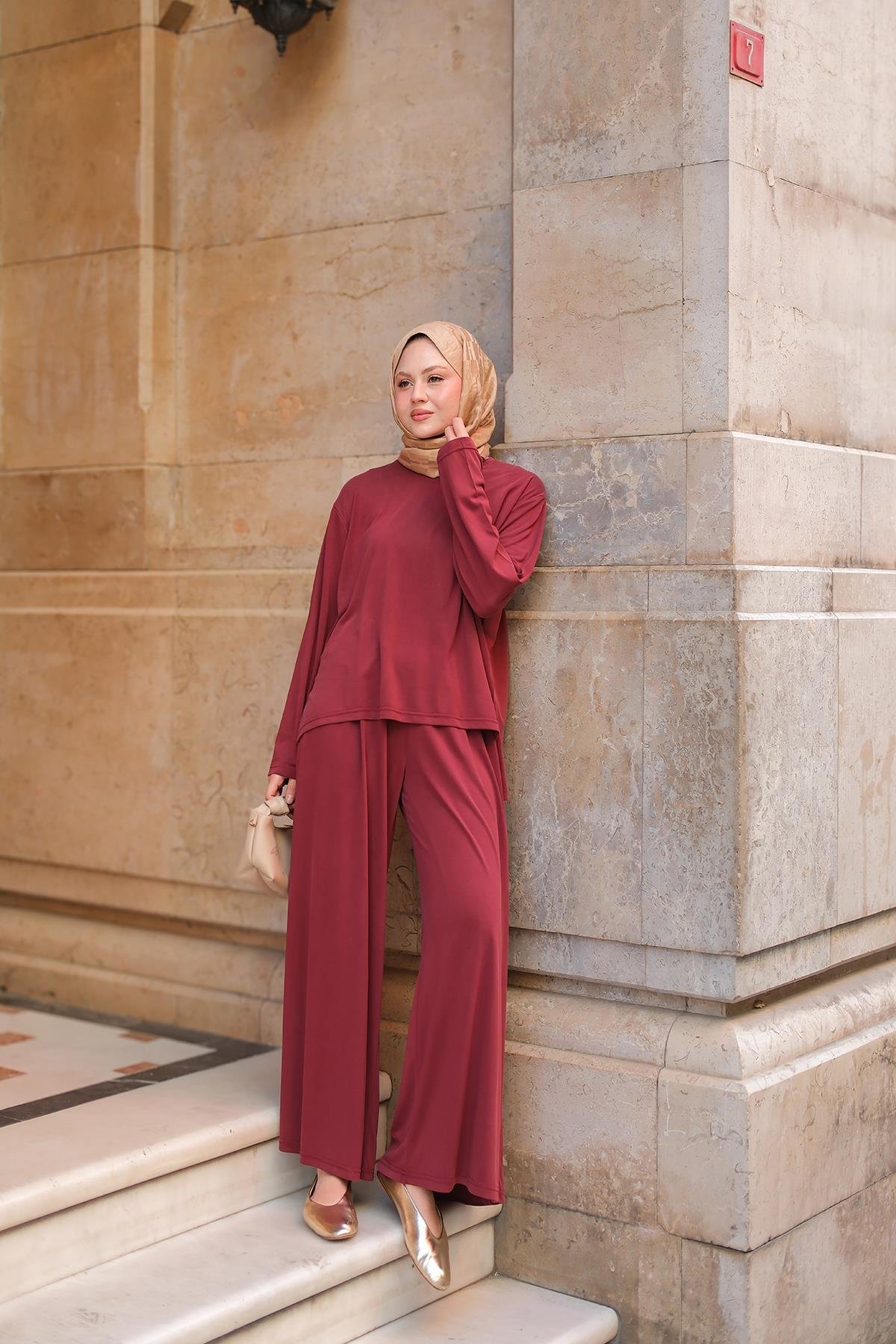 Rise Jarse Dökümlü Takım Bordo