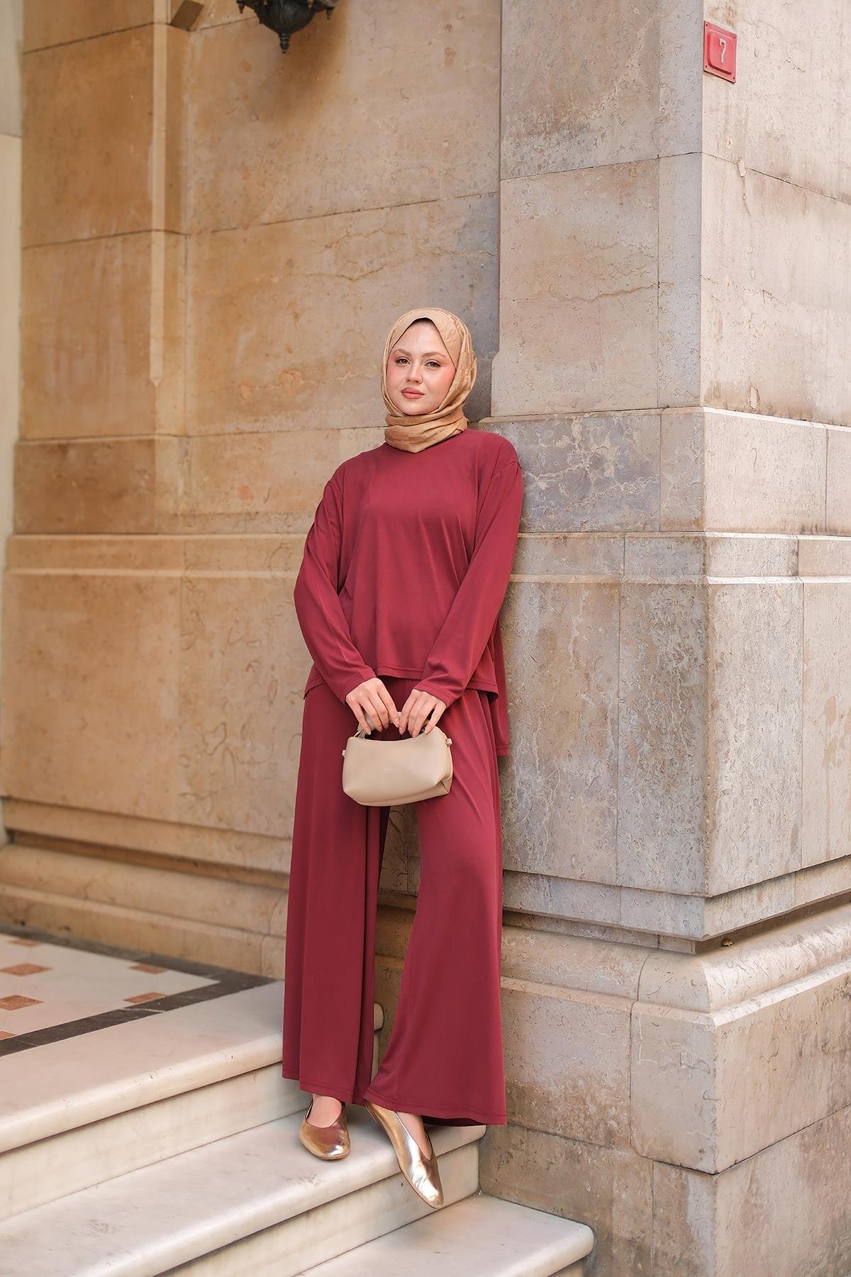 Rise Jarse Dökümlü Takım Bordo