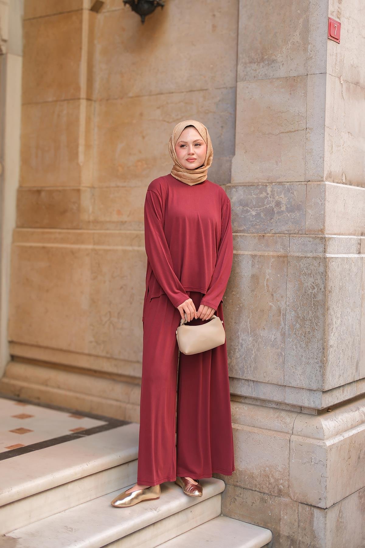 Rise Jarse Dökümlü Takım Bordo