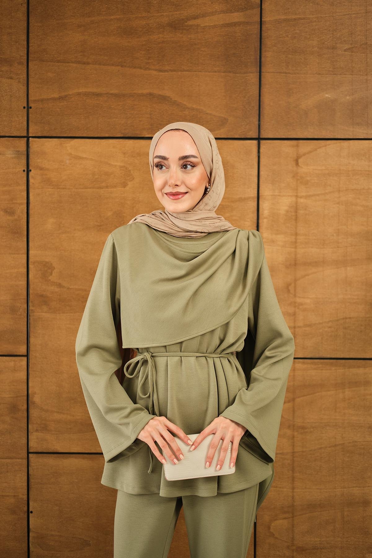 Şal Detay Takım Yeşil