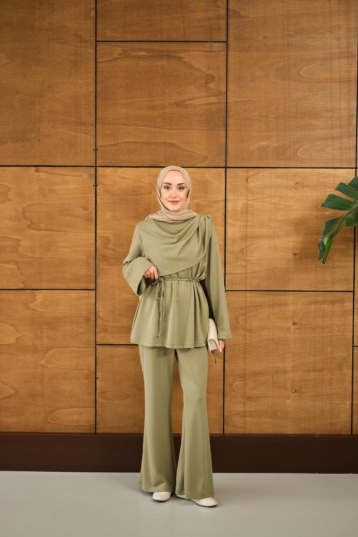 Şal Detay Takım Yeşil