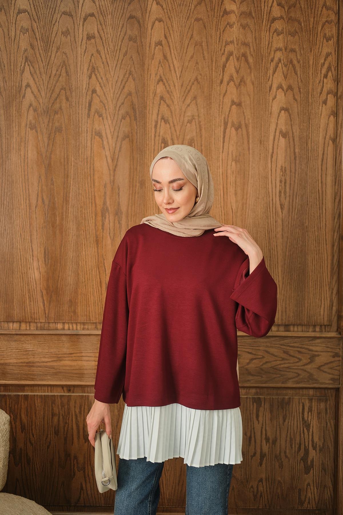 Salaş Düz Body Bordo